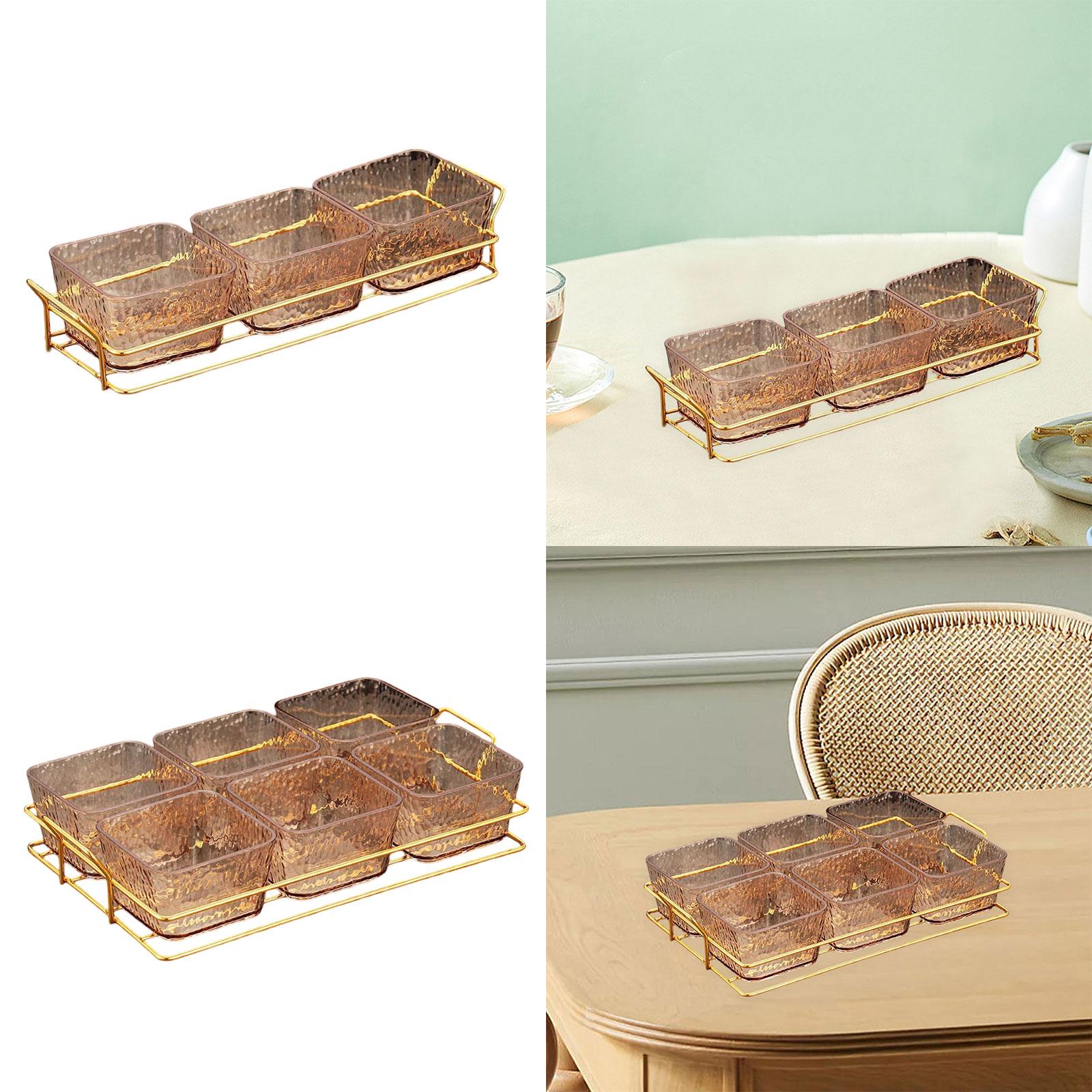 Divided Serving Platter Sweets Table Centerpiece Serving Tray Appetizer Tray with 3 Bowls