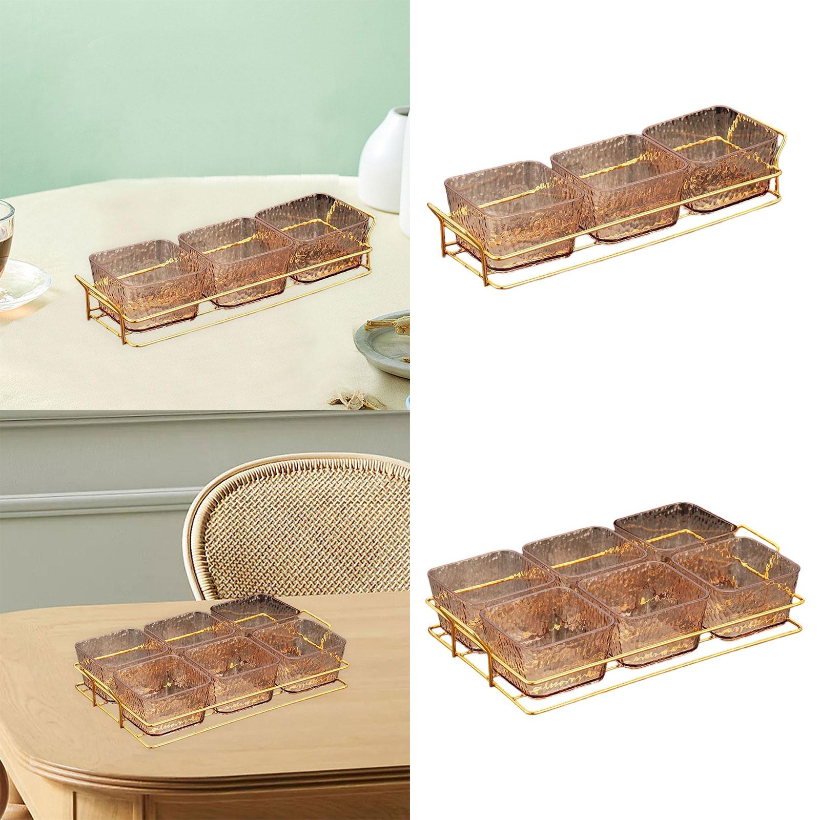 Divided Serving Platter Sweets Table Centerpiece Serving Tray Appetizer Tray with 3 Bowls