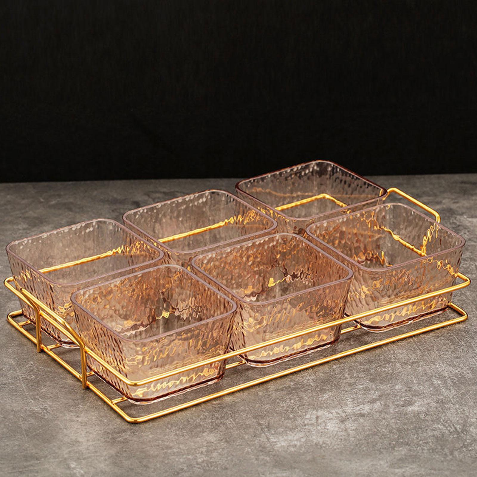 Divided Serving Platter Sweets Table Centerpiece Serving Tray Appetizer Tray with 6 Bowls