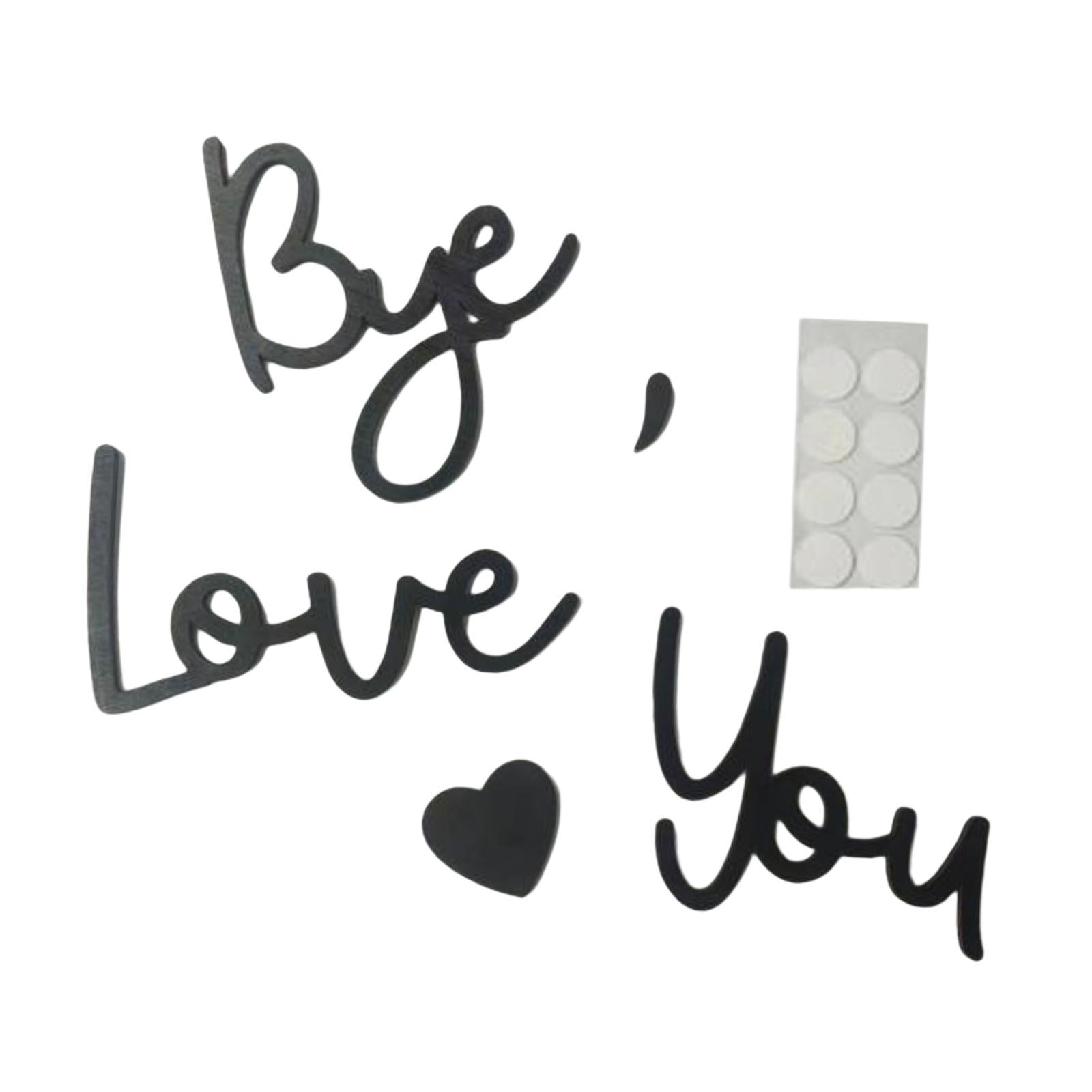 Love You Bye Wall Sign Decor Artwork Gift Wooden for Entryway Bedroom Office