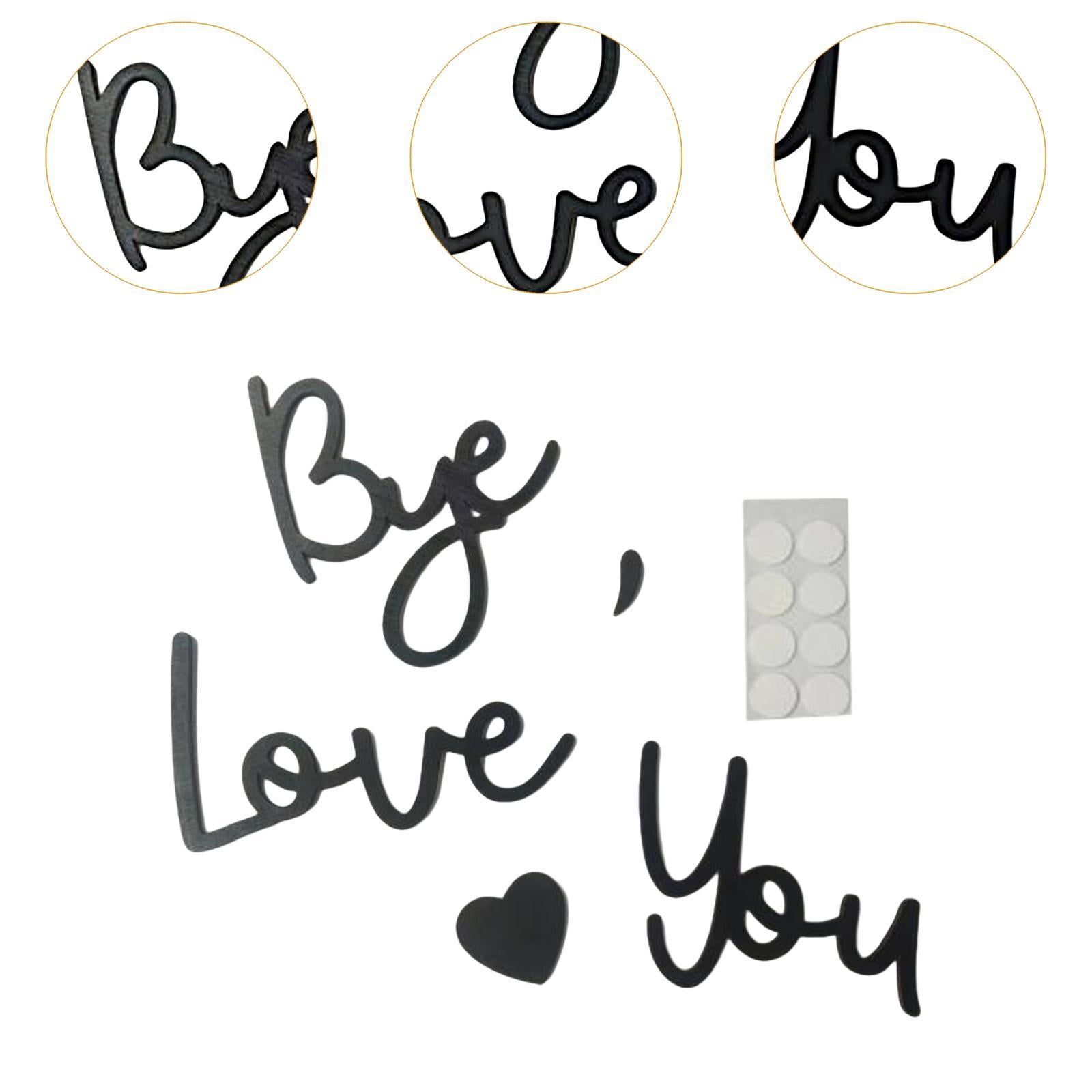 Love You Bye Wall Sign Decor Artwork Gift Wooden for Entryway Bedroom Office