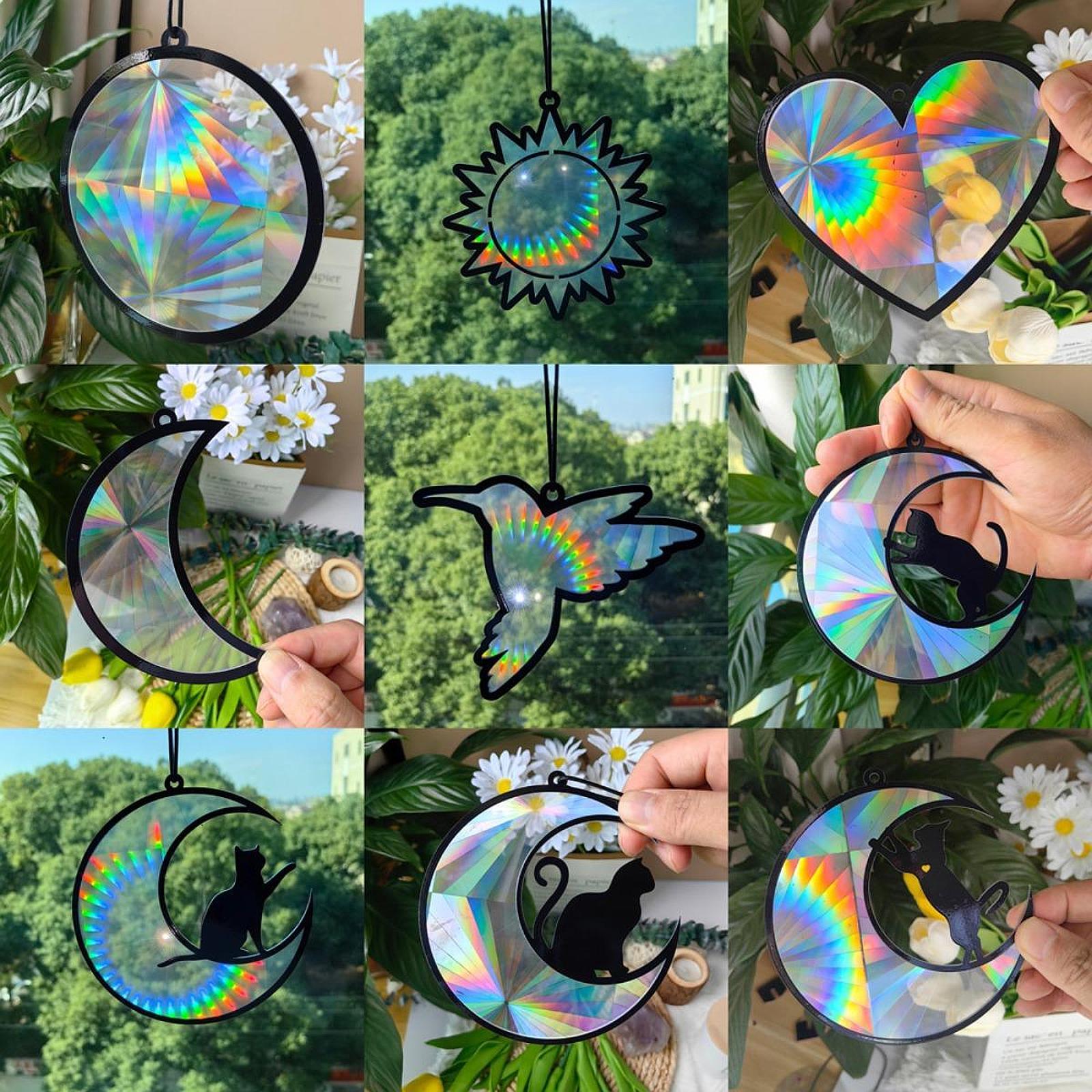 Acrylic Hanging Decoration Window Indoor Garden Easy to Hang Multifunctional Tail Curved Cat