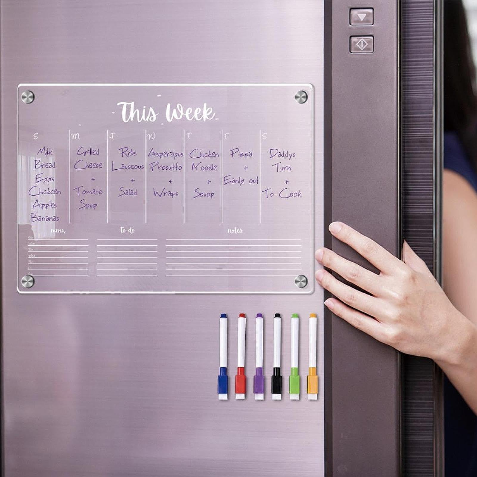 Acrylic Fridge Note Board Portable Transparent Message Board Weekly Planning