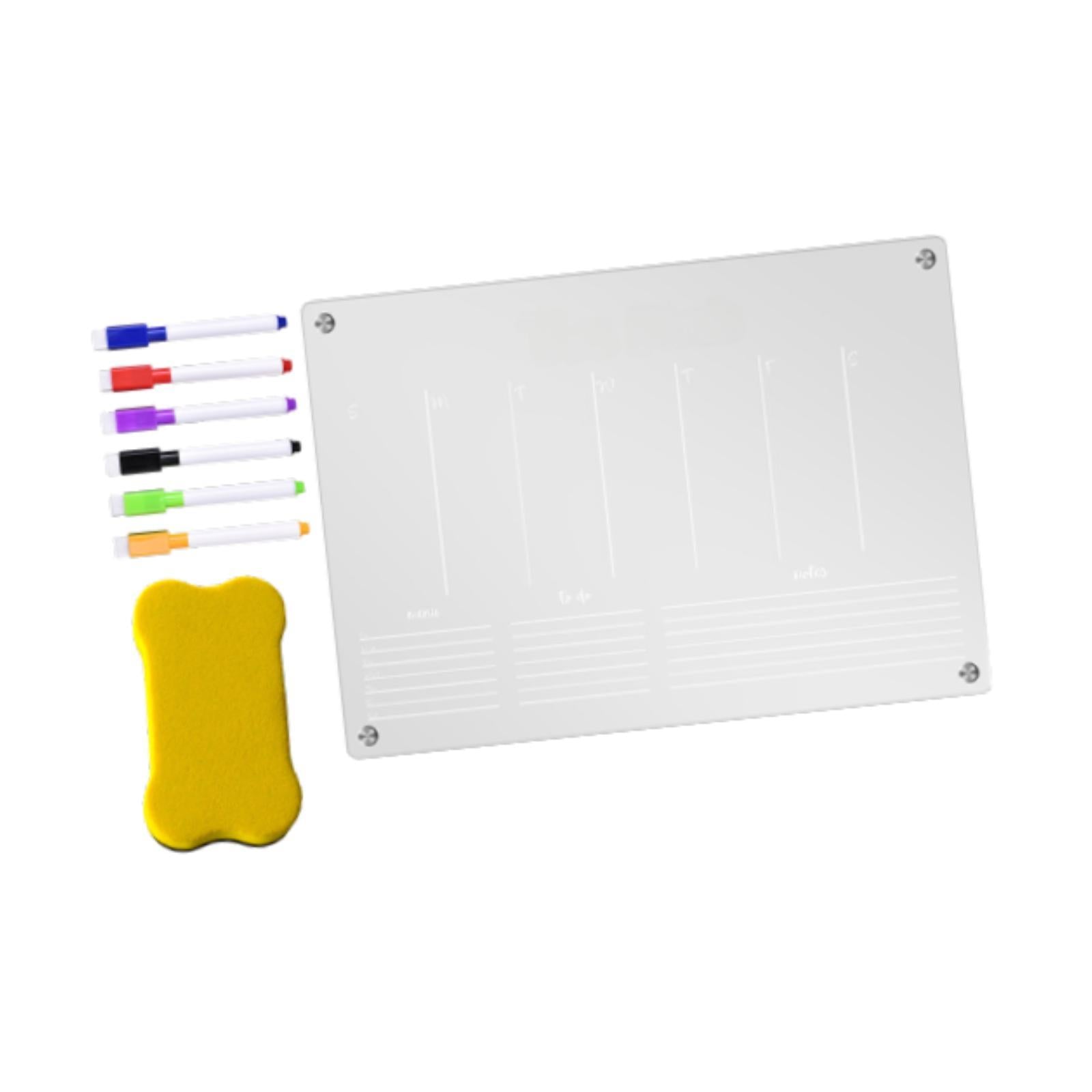 Acrylic Fridge Note Board Portable Transparent Message Board Weekly Planning