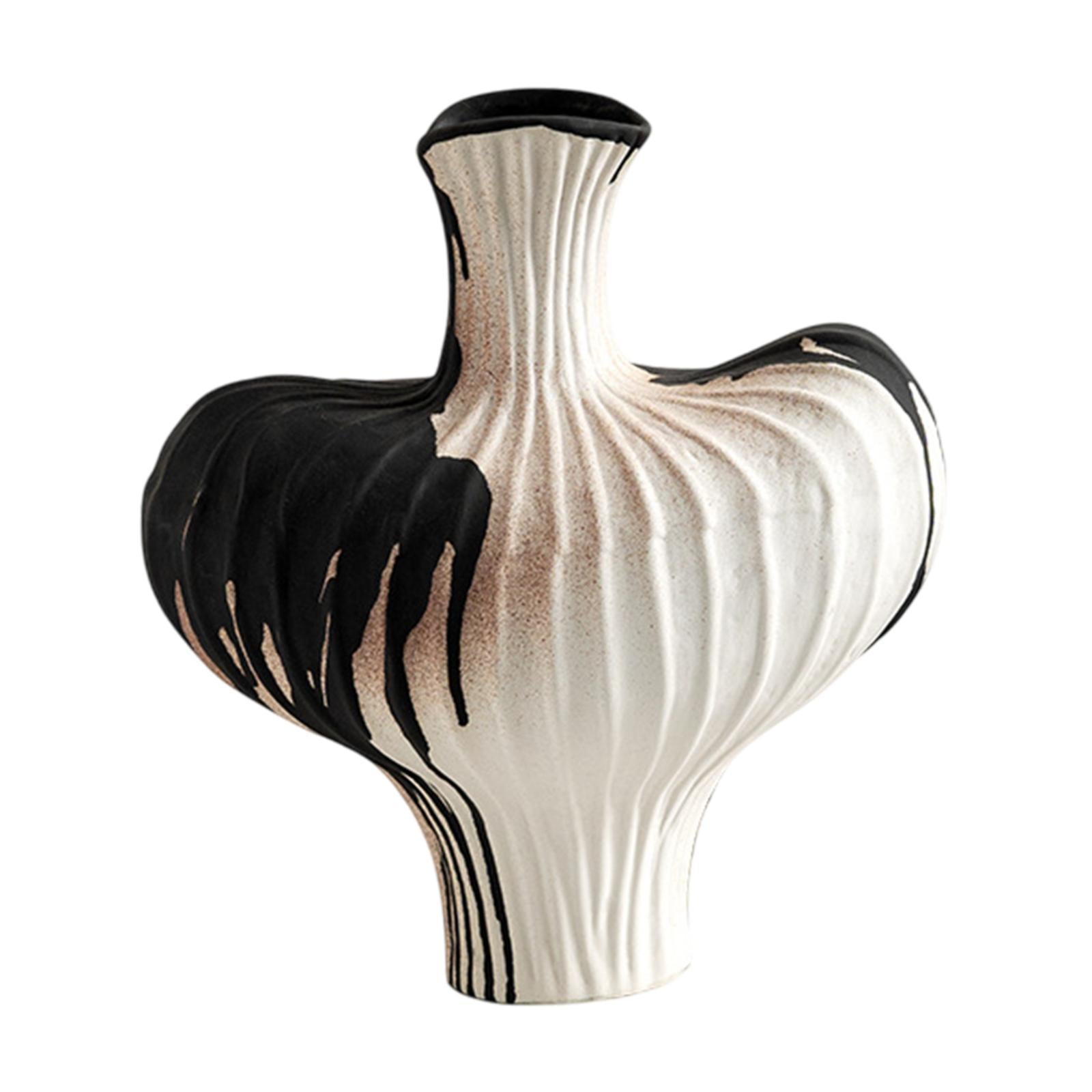 Wabi Sabi Flower Vase Farmhouse Decorative Vase Entryway Rustic Ceramic Vase 27.5cmx19cmx32cm