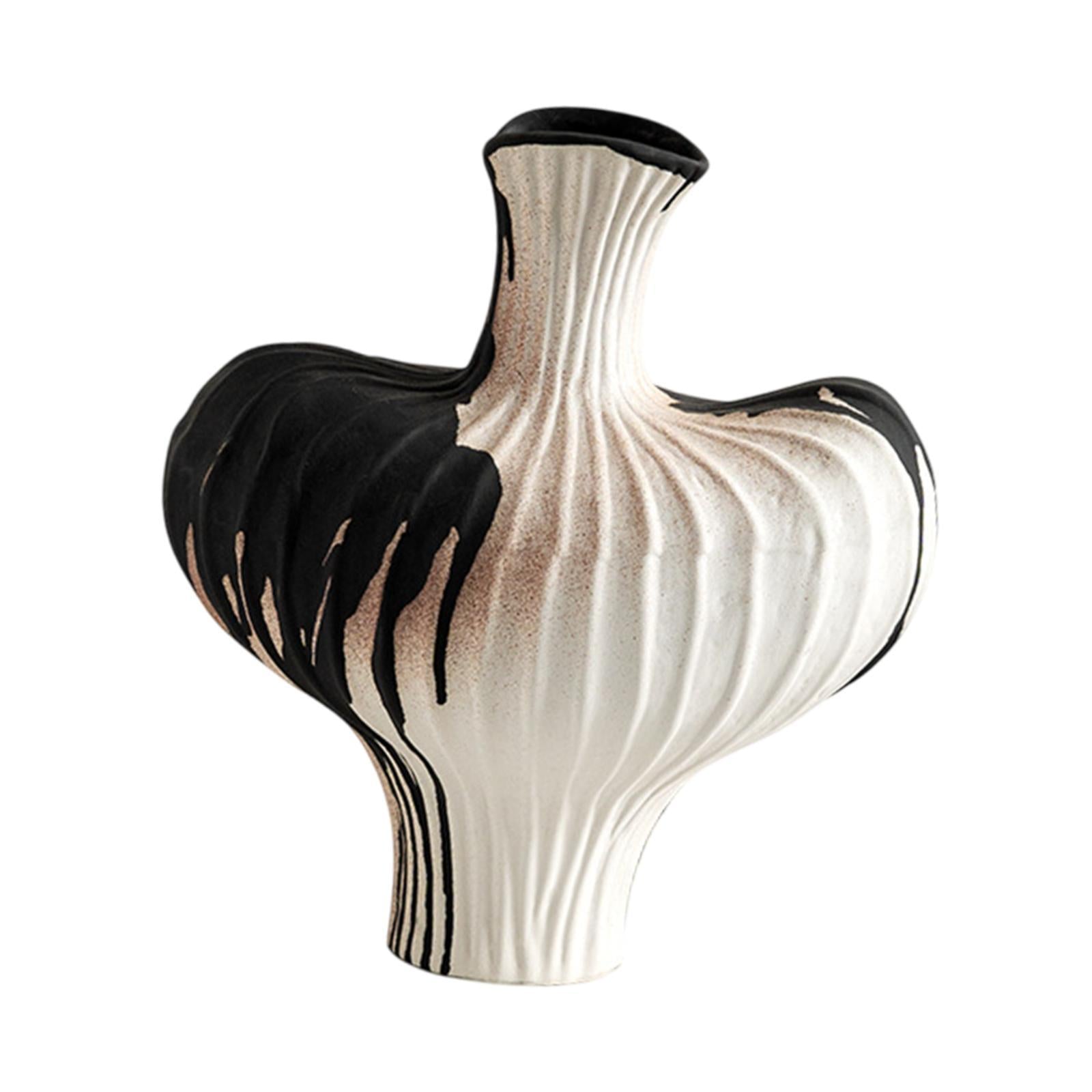 Wabi Sabi Flower Vase Farmhouse Decorative Vase Entryway Rustic Ceramic Vase 27.5cmx19cmx32cm