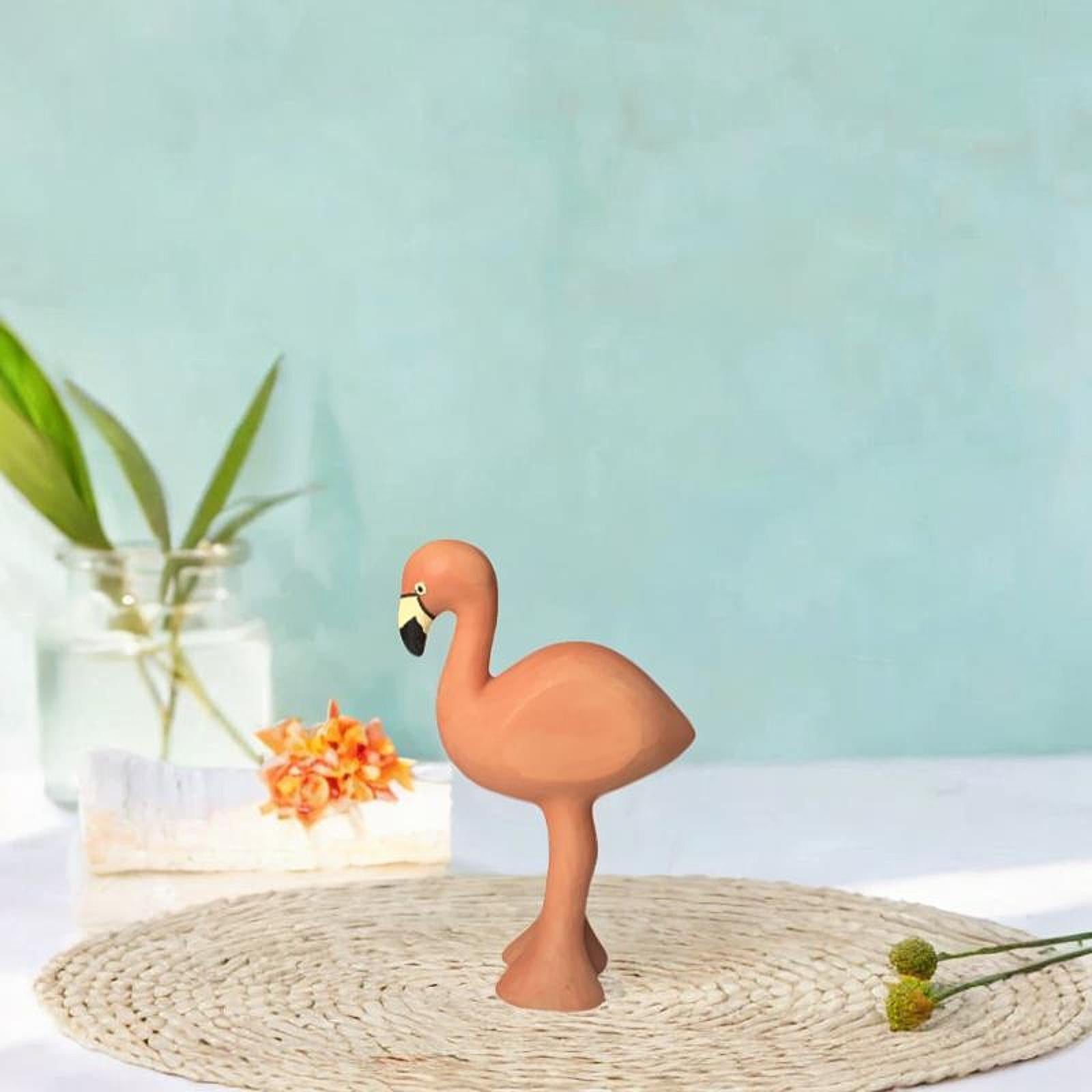 Flamingo Model Resin Figurine 8x3x11cm for Table Centerpiece Pink Decorative
