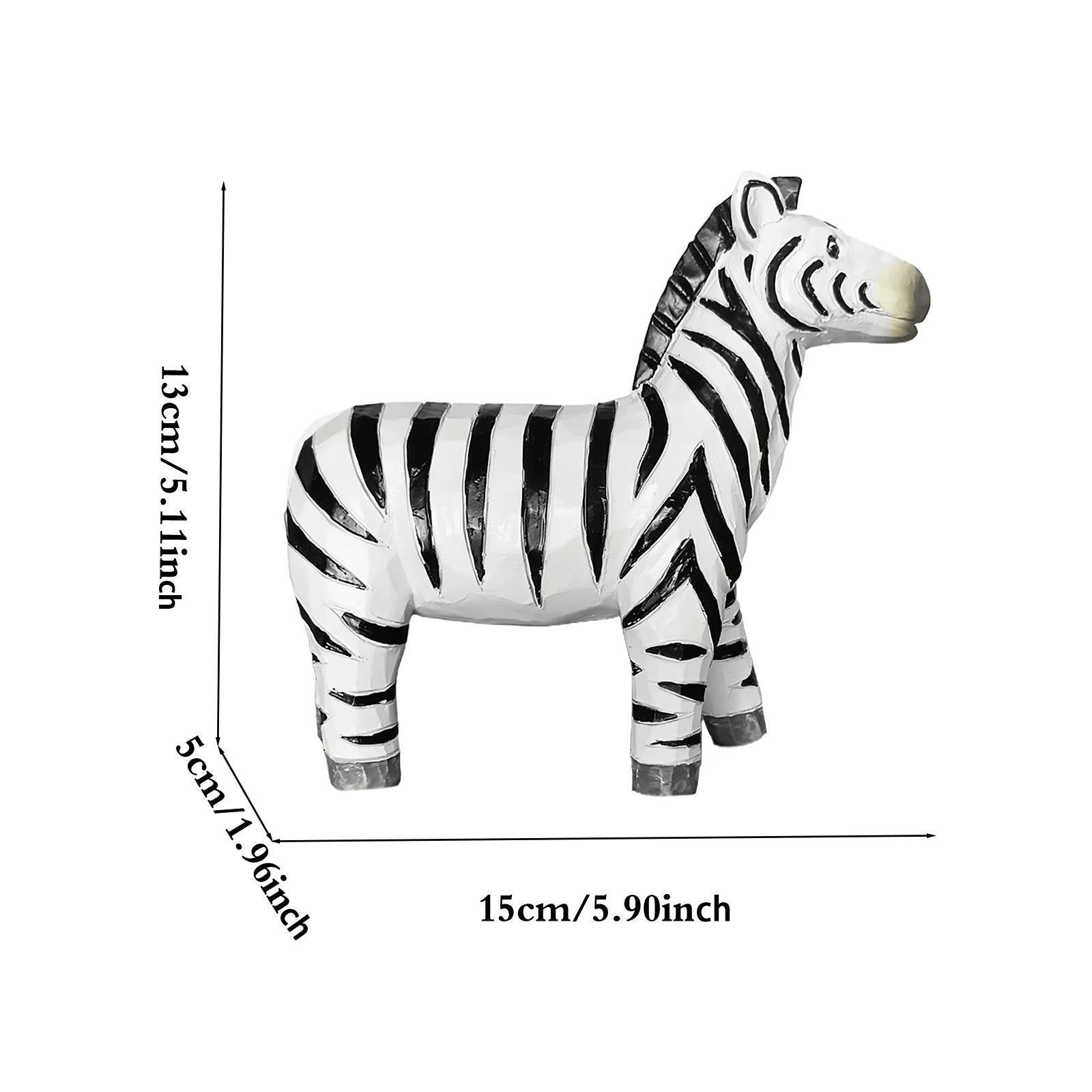 Resin Zebra Model Statue Tabletop Ornament for Table Centerpiece Lightweight