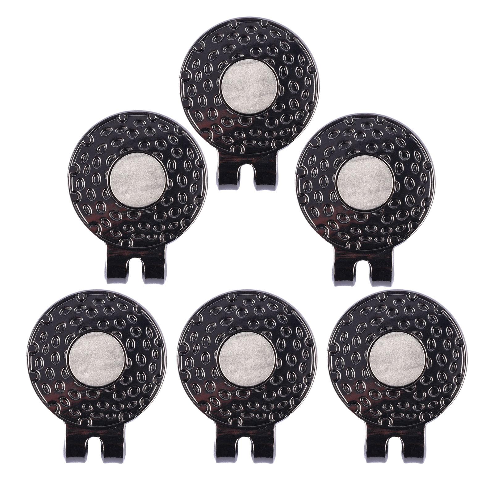 6 Pieces Magnetic Golf Hat Clips Golf Ball Marker Cap Holders for Belts Bags Black