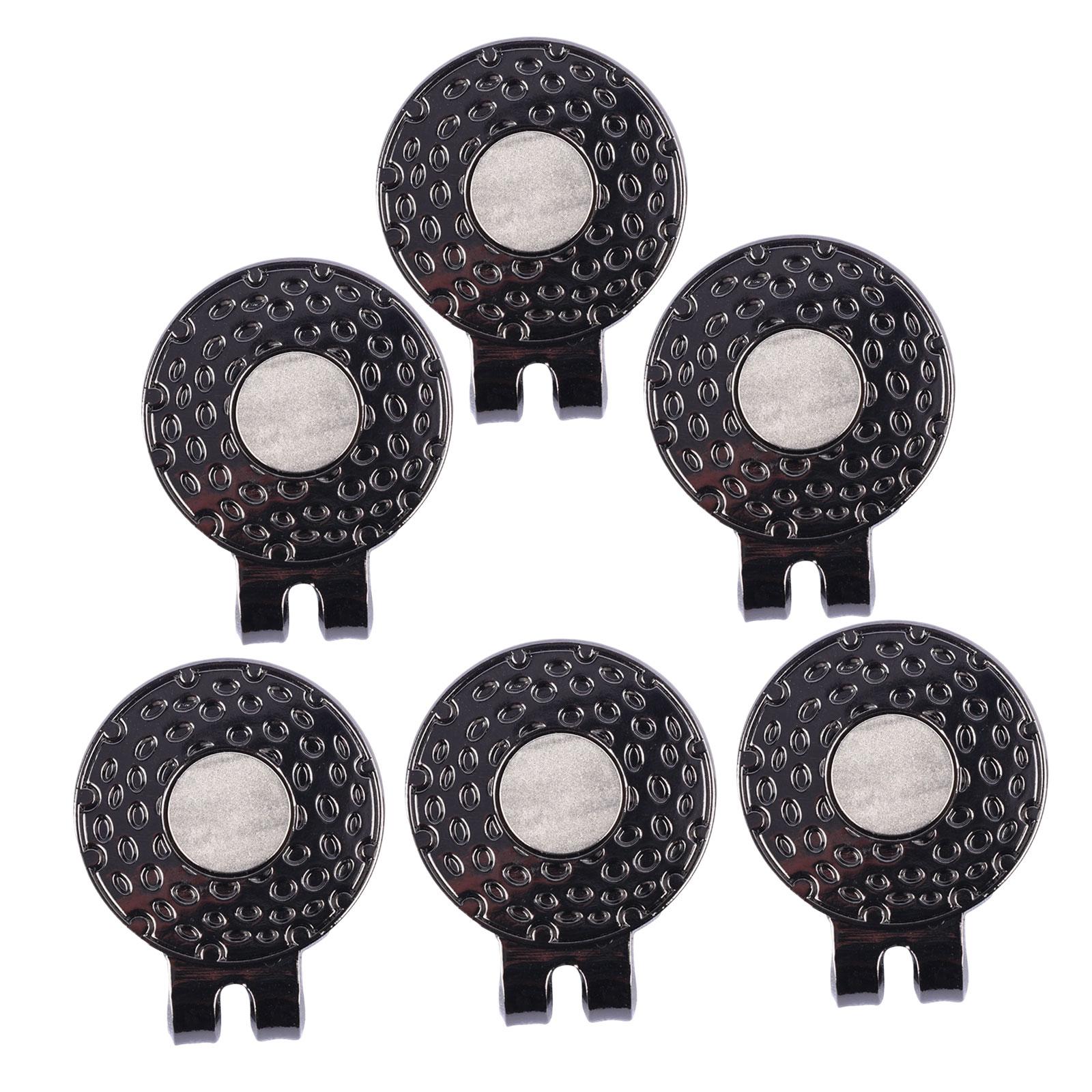 6 Pieces Magnetic Golf Hat Clips Golf Ball Marker Cap Holders for Belts Bags Black
