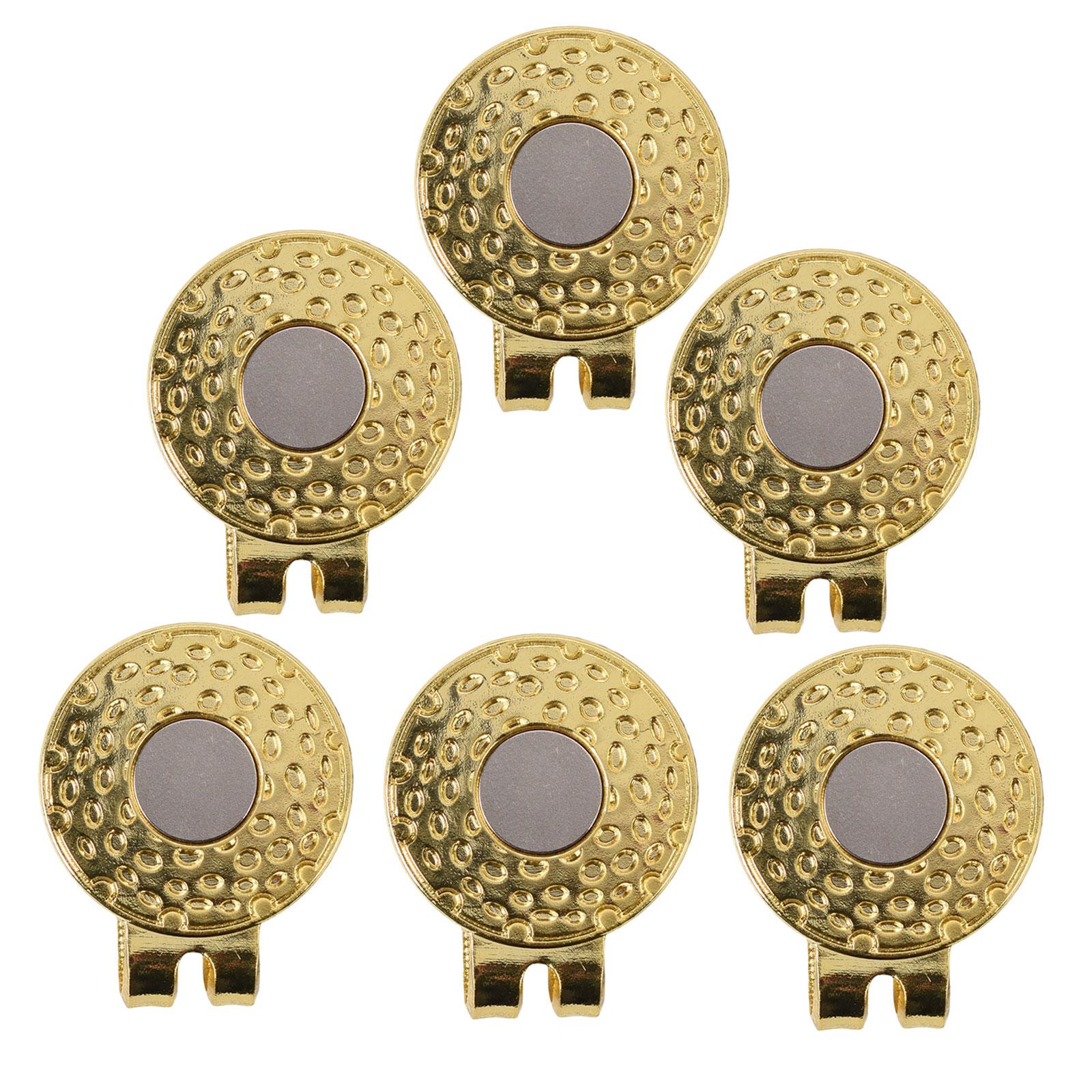 6 Pieces Magnetic Golf Hat Clips Golf Ball Marker Cap Holders for Belts Bags Gold