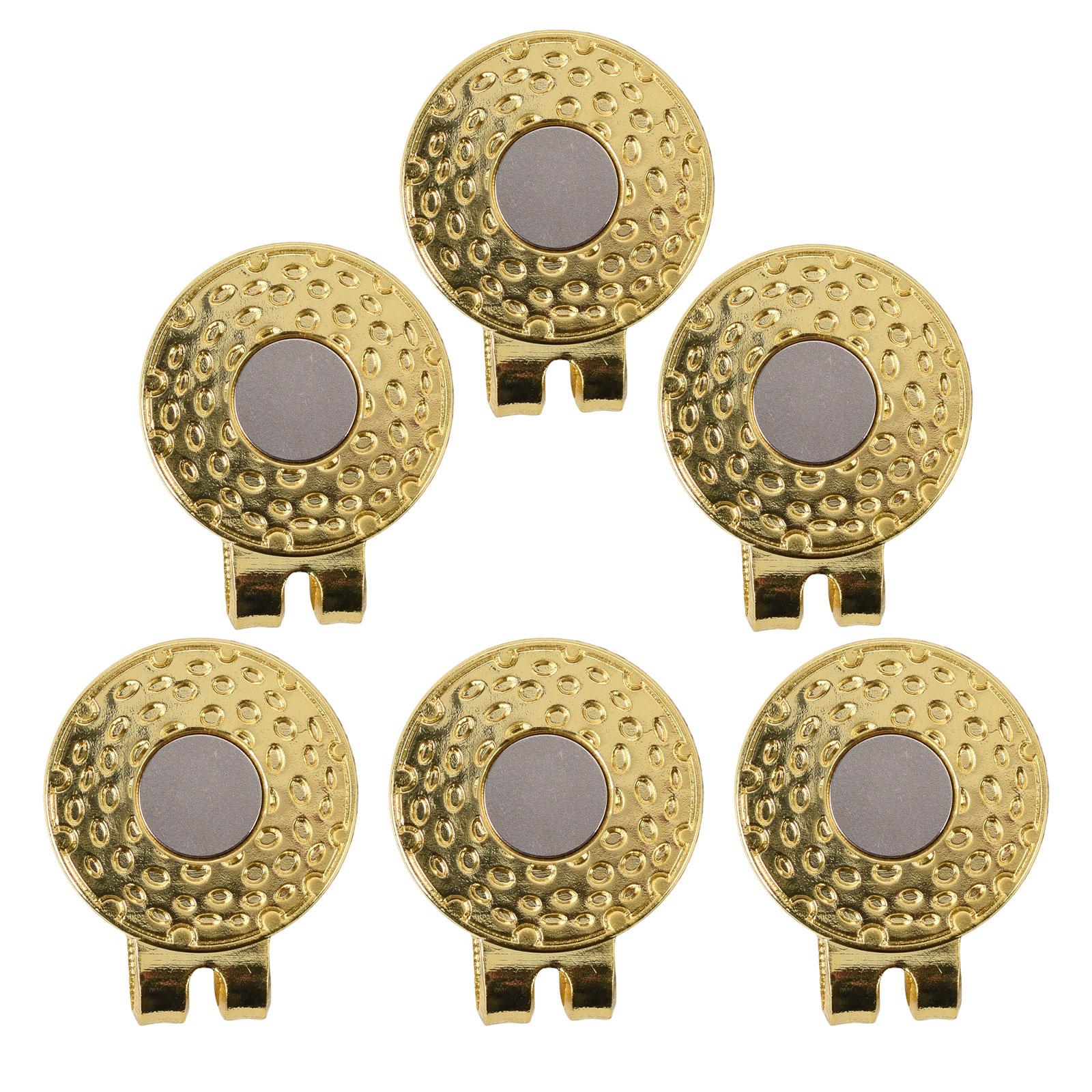 6 Pieces Magnetic Golf Hat Clips Golf Ball Marker Cap Holders for Belts Bags Gold
