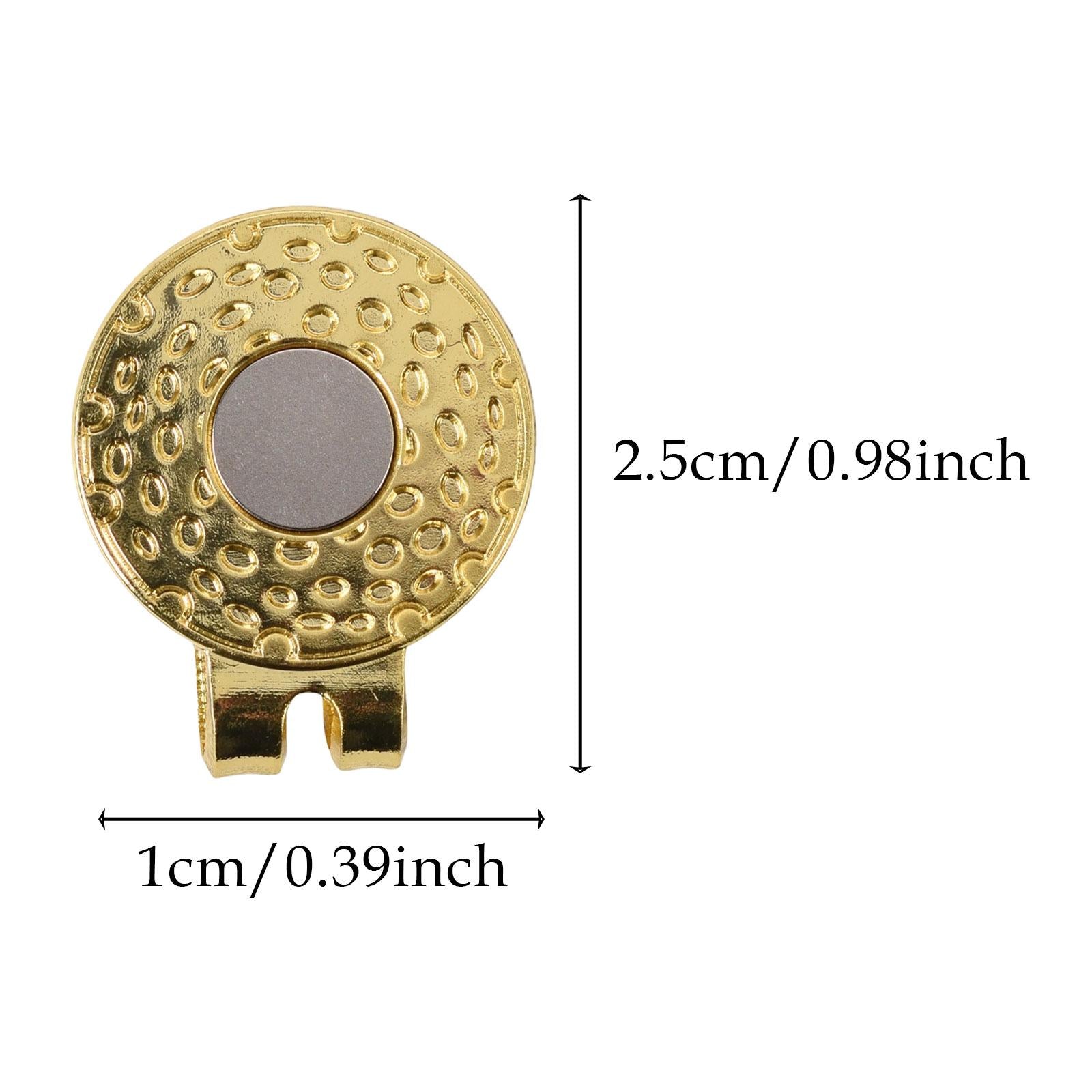 6 Pieces Magnetic Golf Hat Clips Golf Ball Marker Cap Holders for Belts Bags Gold