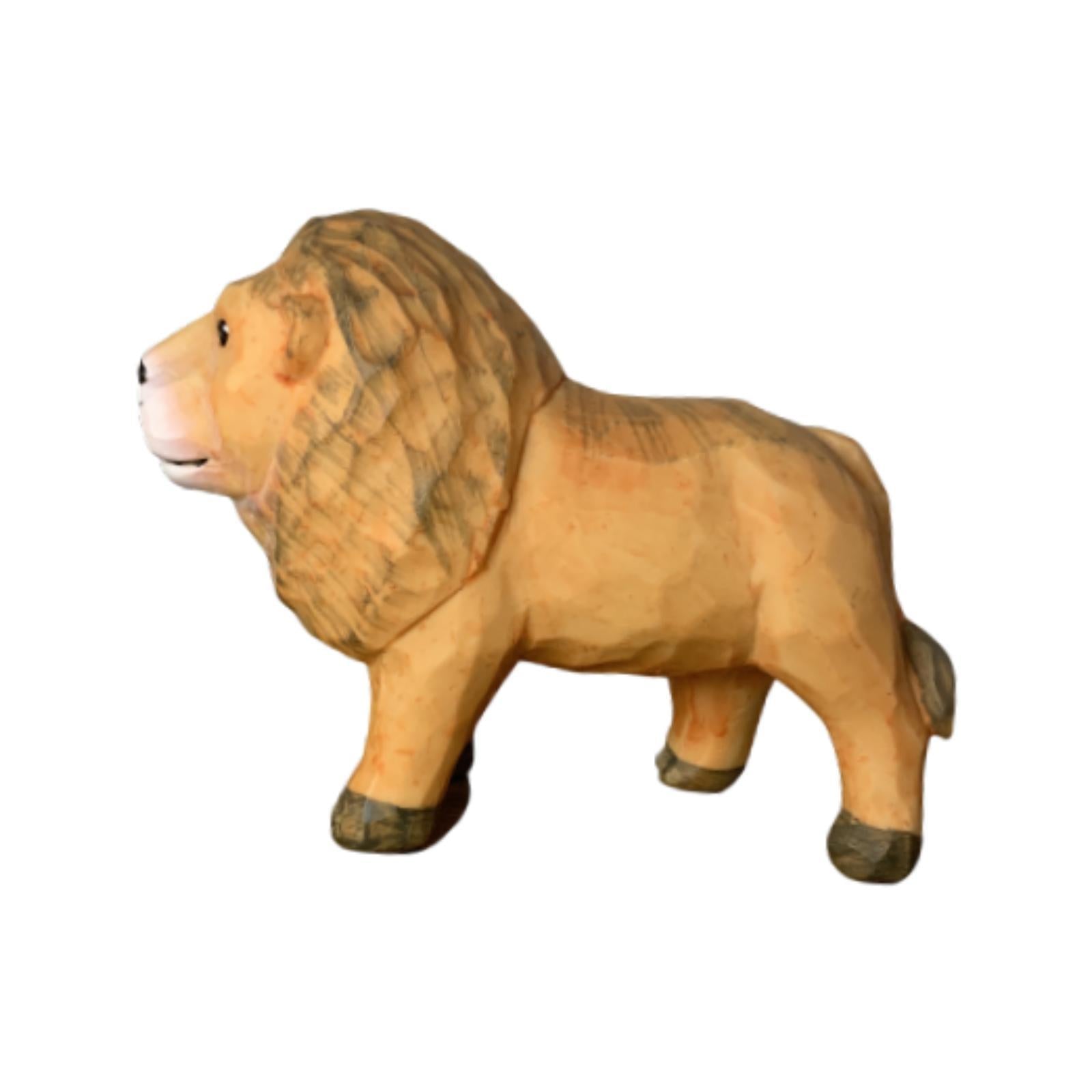 Lion Model Resin Figurine Handmade Craft 5.9x2x4.3inch for Housewarming Gift