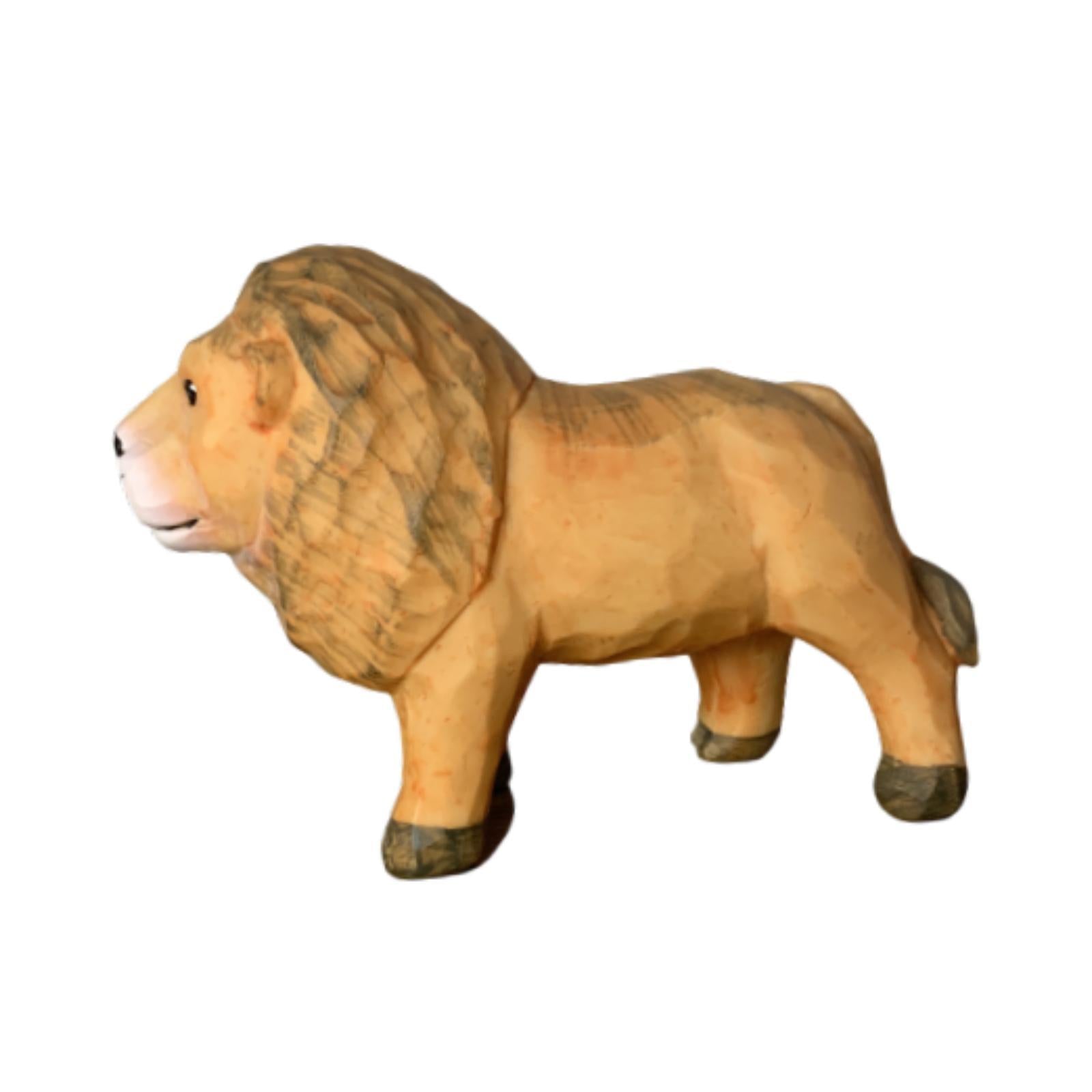 Lion Model Resin Figurine Handmade Craft 5.9x2x4.3inch for Housewarming Gift