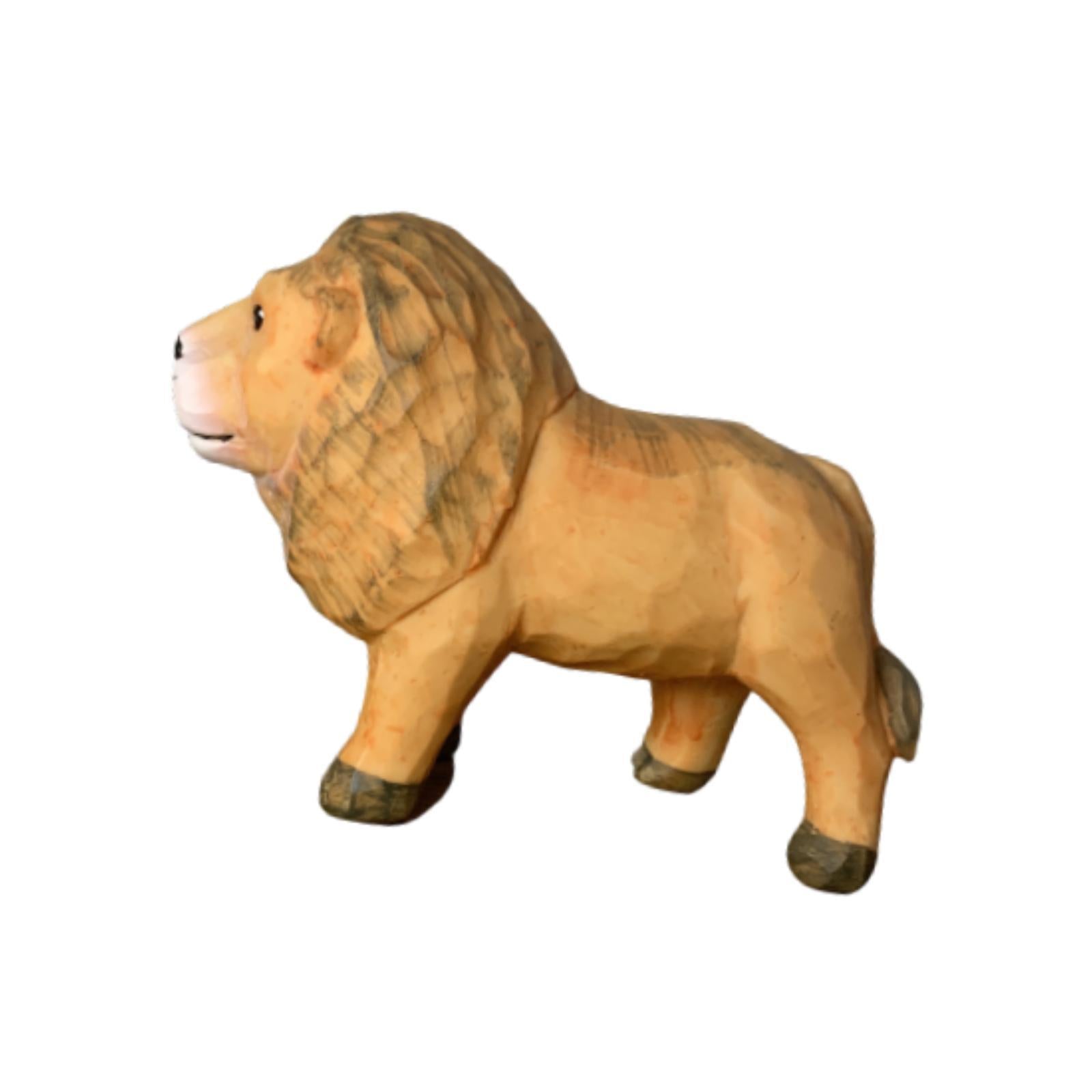Lion Model Resin Figurine Handmade Craft 5.9x2x4.3inch for Housewarming Gift