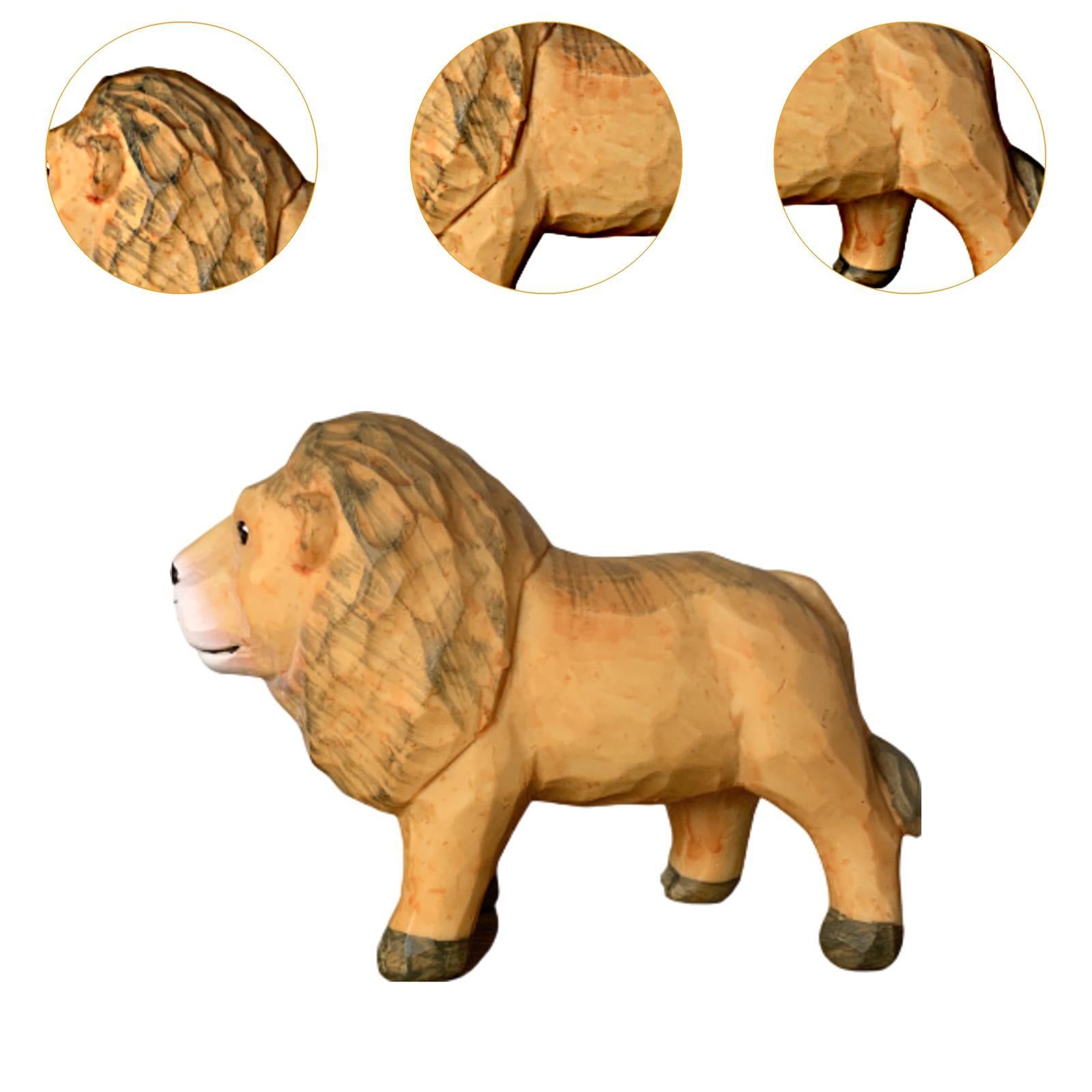 Lion Model Resin Figurine Handmade Craft 5.9x2x4.3inch for Housewarming Gift