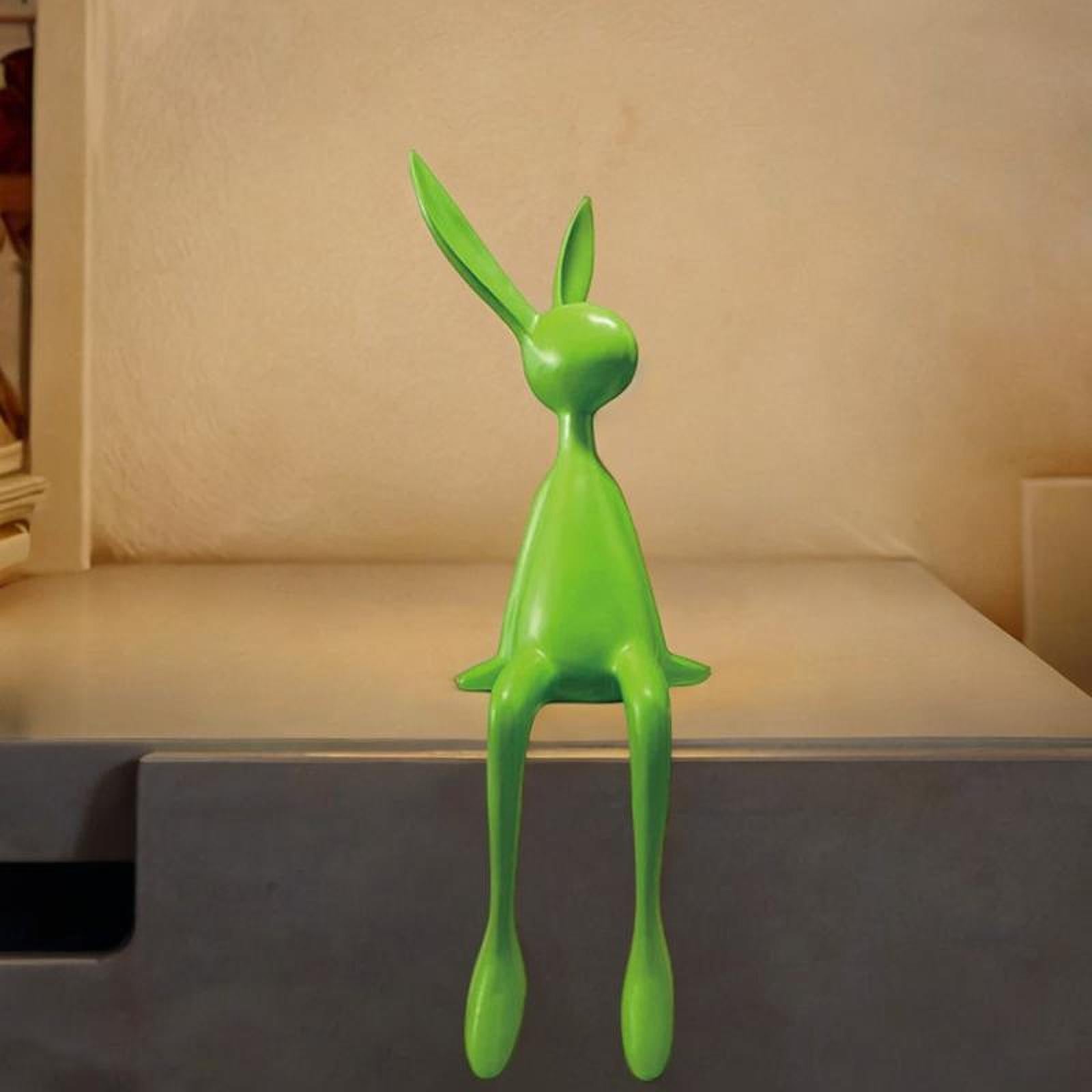 Rabbit Statues Easter Bedroom Dining Table Cabinet Bookshelf Desk Home Decor Green