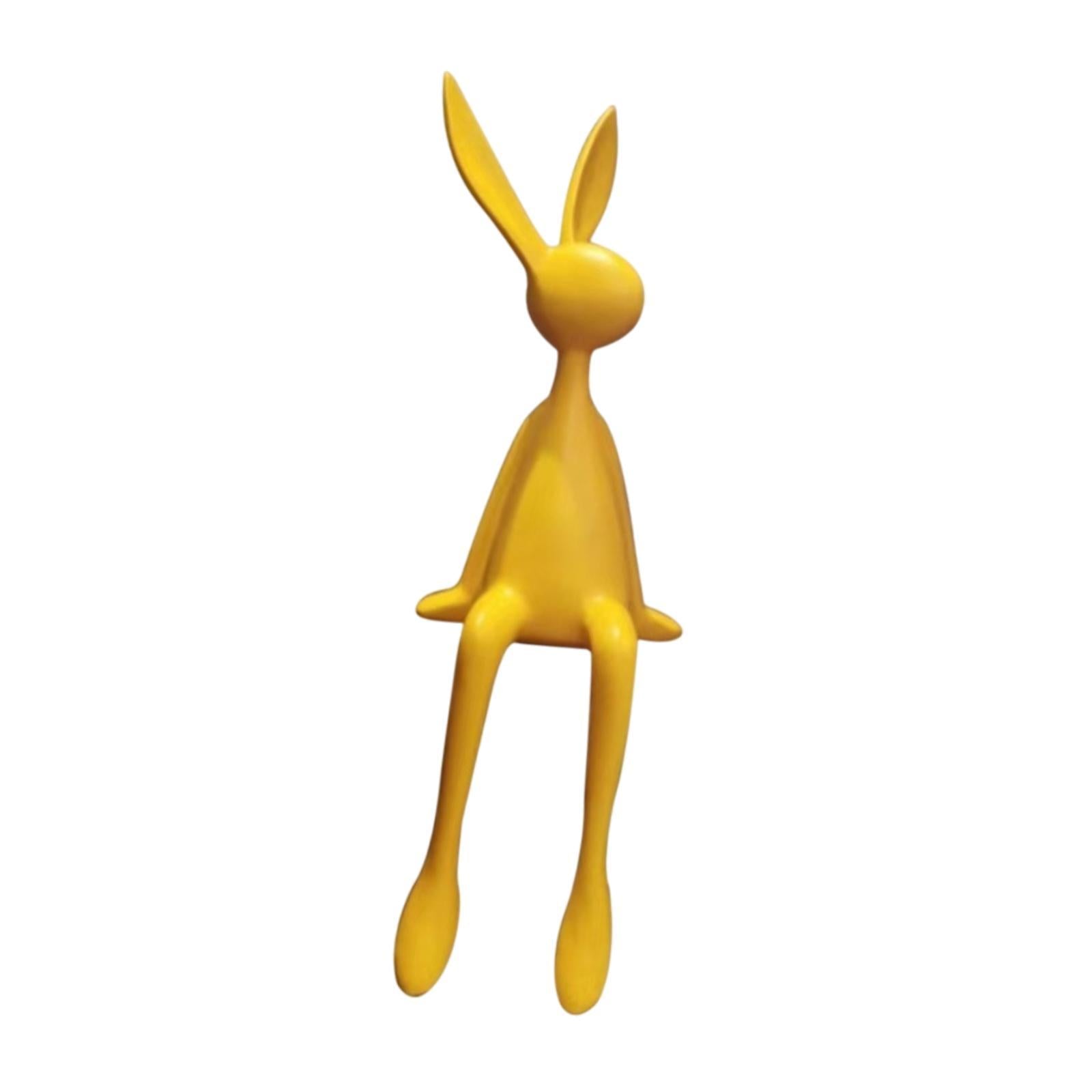Rabbit Statues Easter Bedroom Dining Table Cabinet Bookshelf Desk Home Decor Yellow