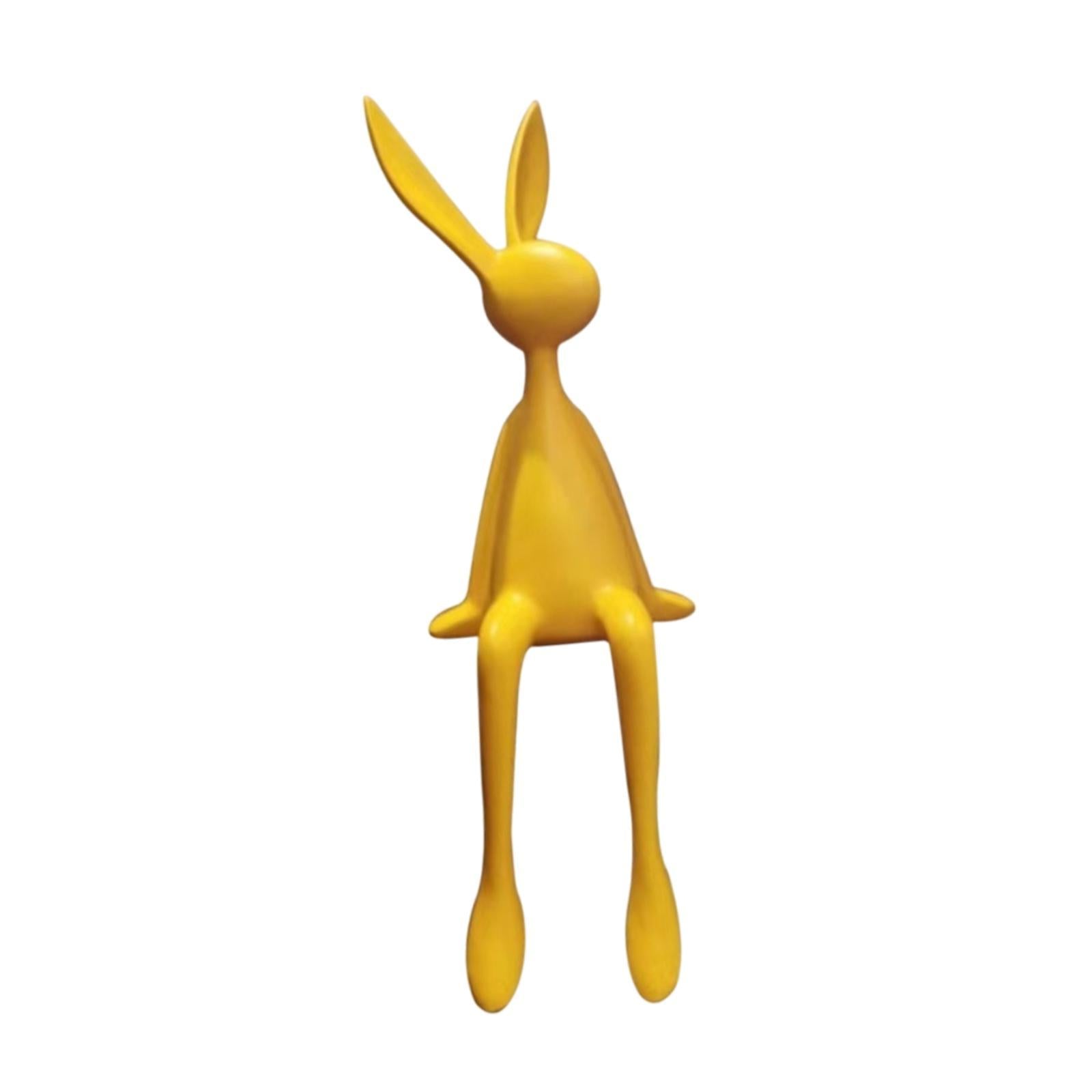 Rabbit Statues Easter Bedroom Dining Table Cabinet Bookshelf Desk Home Decor Yellow