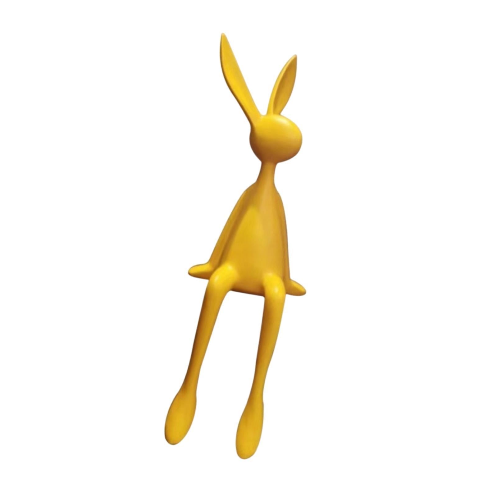 Rabbit Statues Easter Bedroom Dining Table Cabinet Bookshelf Desk Home Decor Yellow