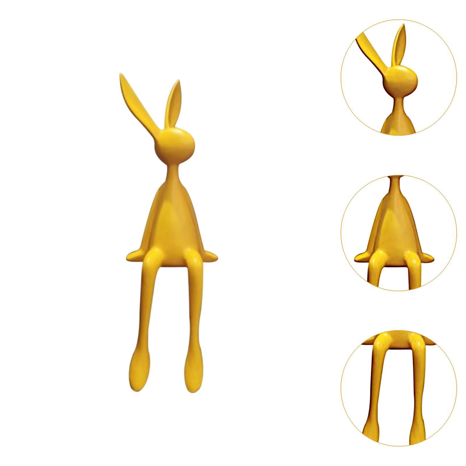 Rabbit Statues Easter Bedroom Dining Table Cabinet Bookshelf Desk Home Decor Yellow
