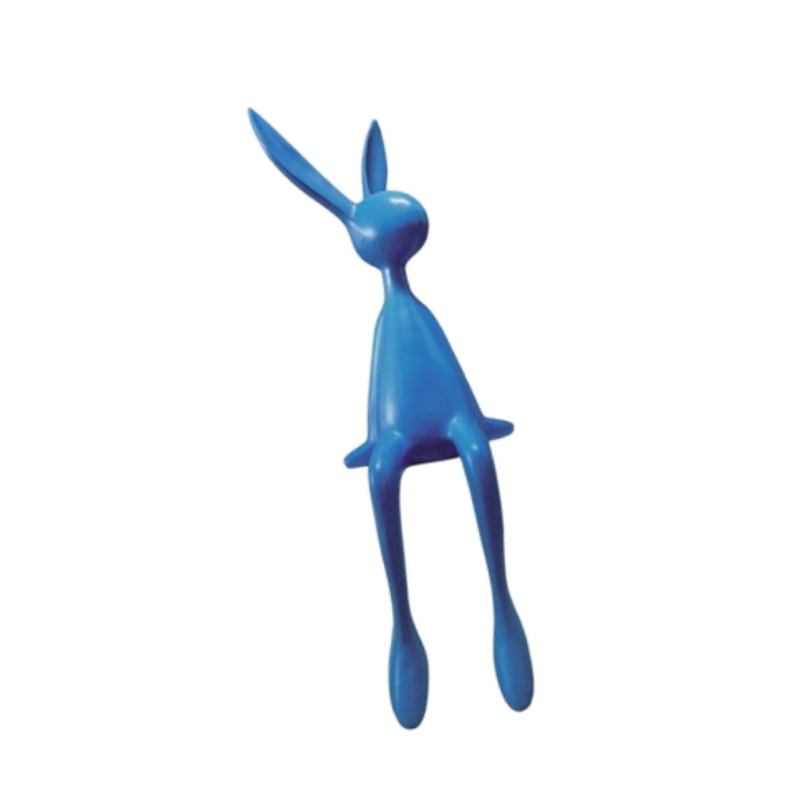 Rabbit Statues Easter Bedroom Dining Table Cabinet Bookshelf Desk Home Decor Blue