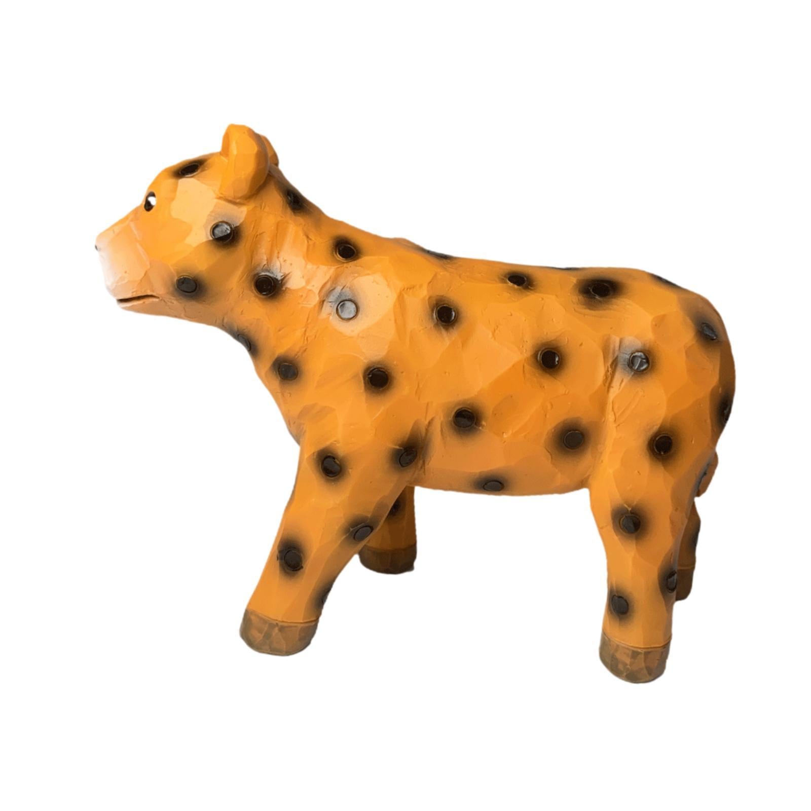 Resin Leopard Model Statue Tabletop Ornament for Yoga Studios, Hotels Modern