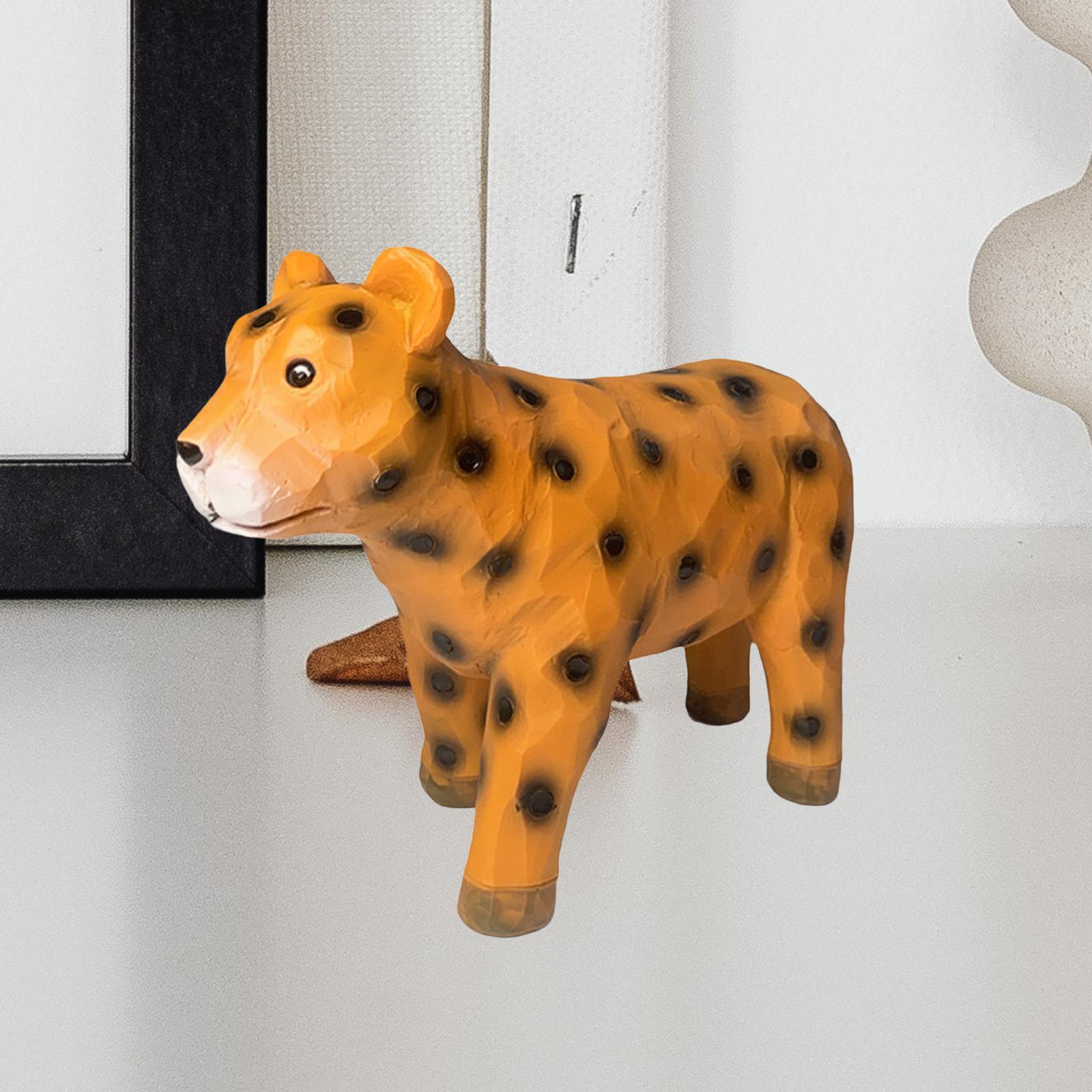 Resin Leopard Model Statue Tabletop Ornament for Yoga Studios, Hotels Modern