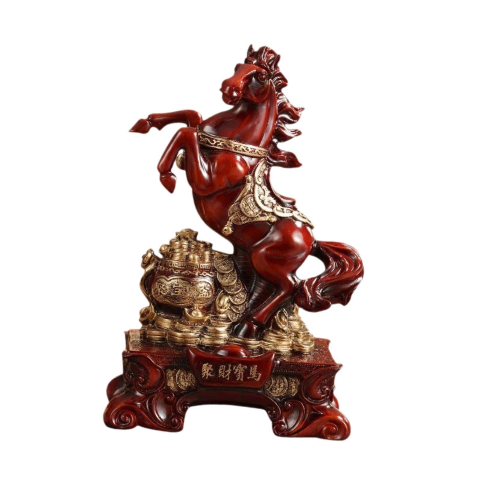 Horse Statue Standing Table Attract Wealth and Treasure Home Horse Sculpture