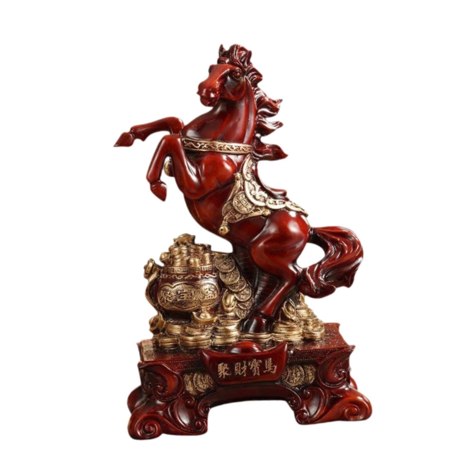 Horse Statue Standing Table Attract Wealth and Treasure Home Horse Sculpture