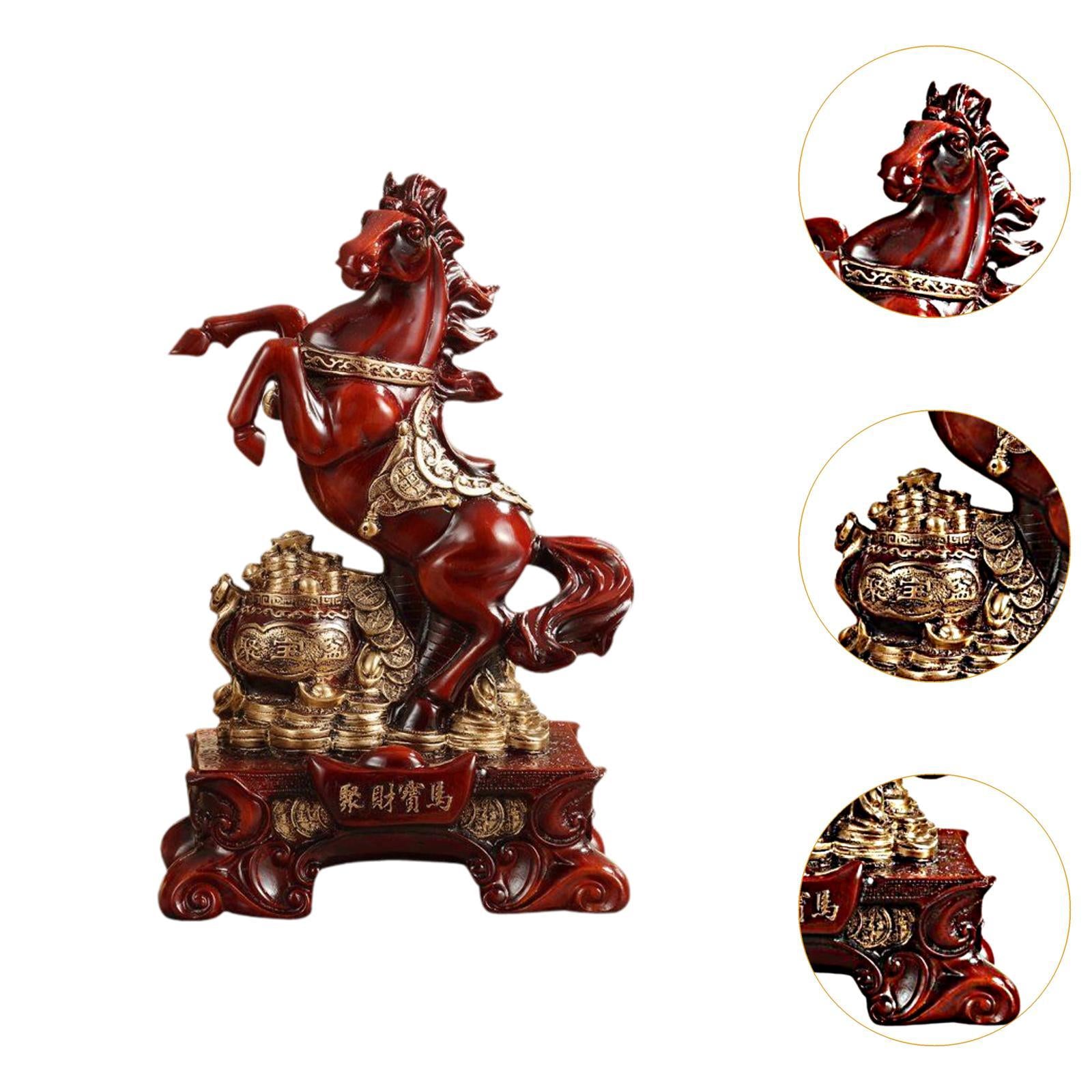 Horse Statue Standing Table Attract Wealth and Treasure Home Horse Sculpture