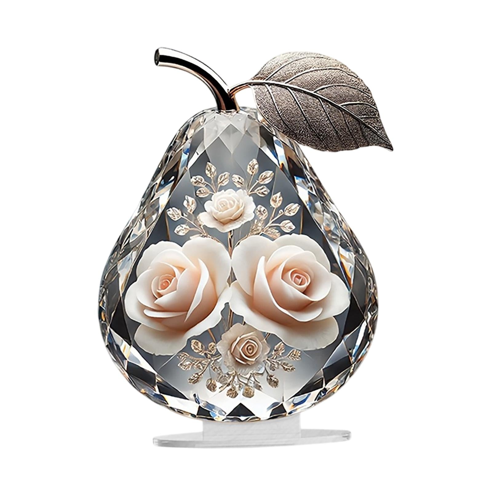 Acrylic Pear Shape Decor Unique Table Decoration for Home Holiday Fireplace