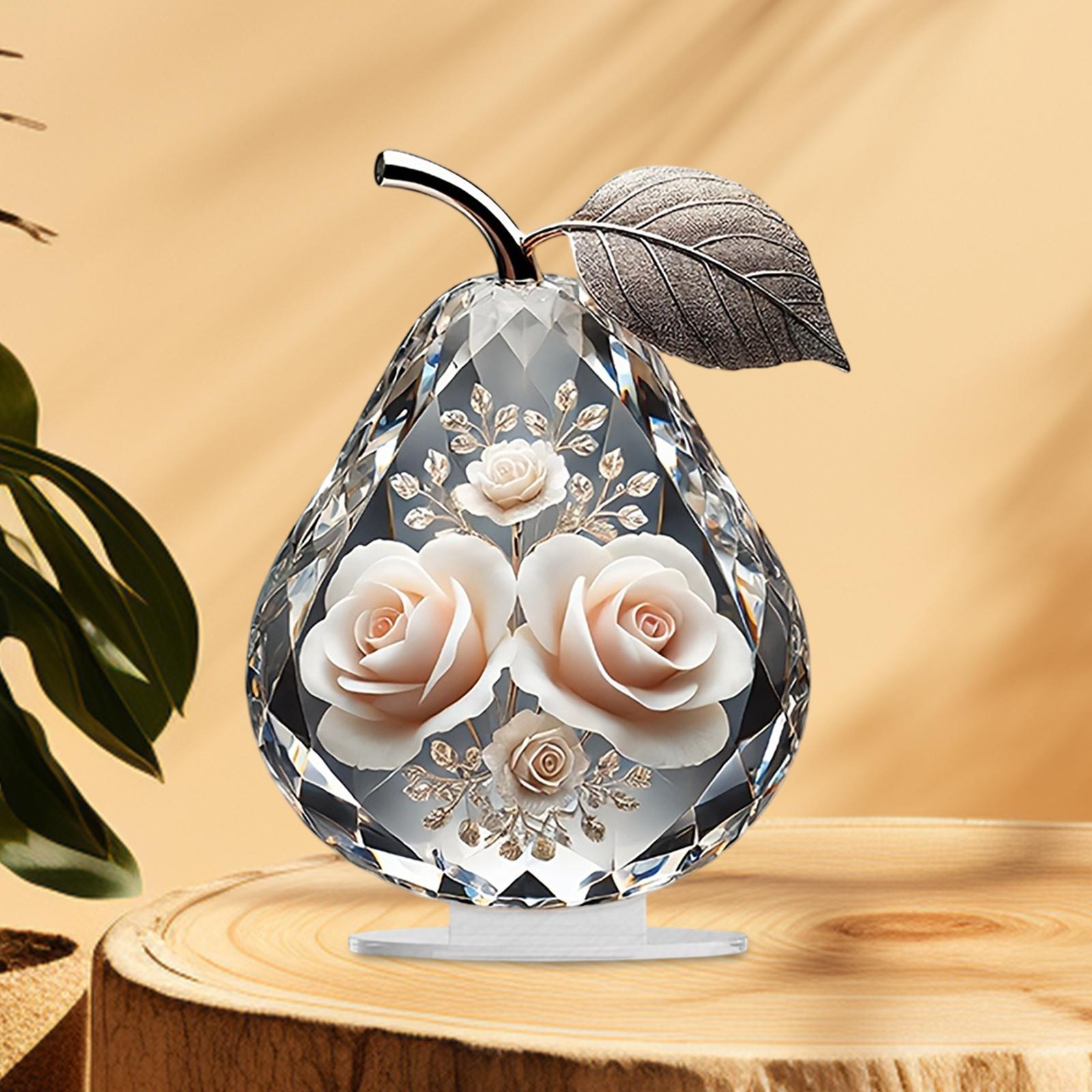 Acrylic Pear Shape Decor Unique Table Decoration for Home Holiday Fireplace