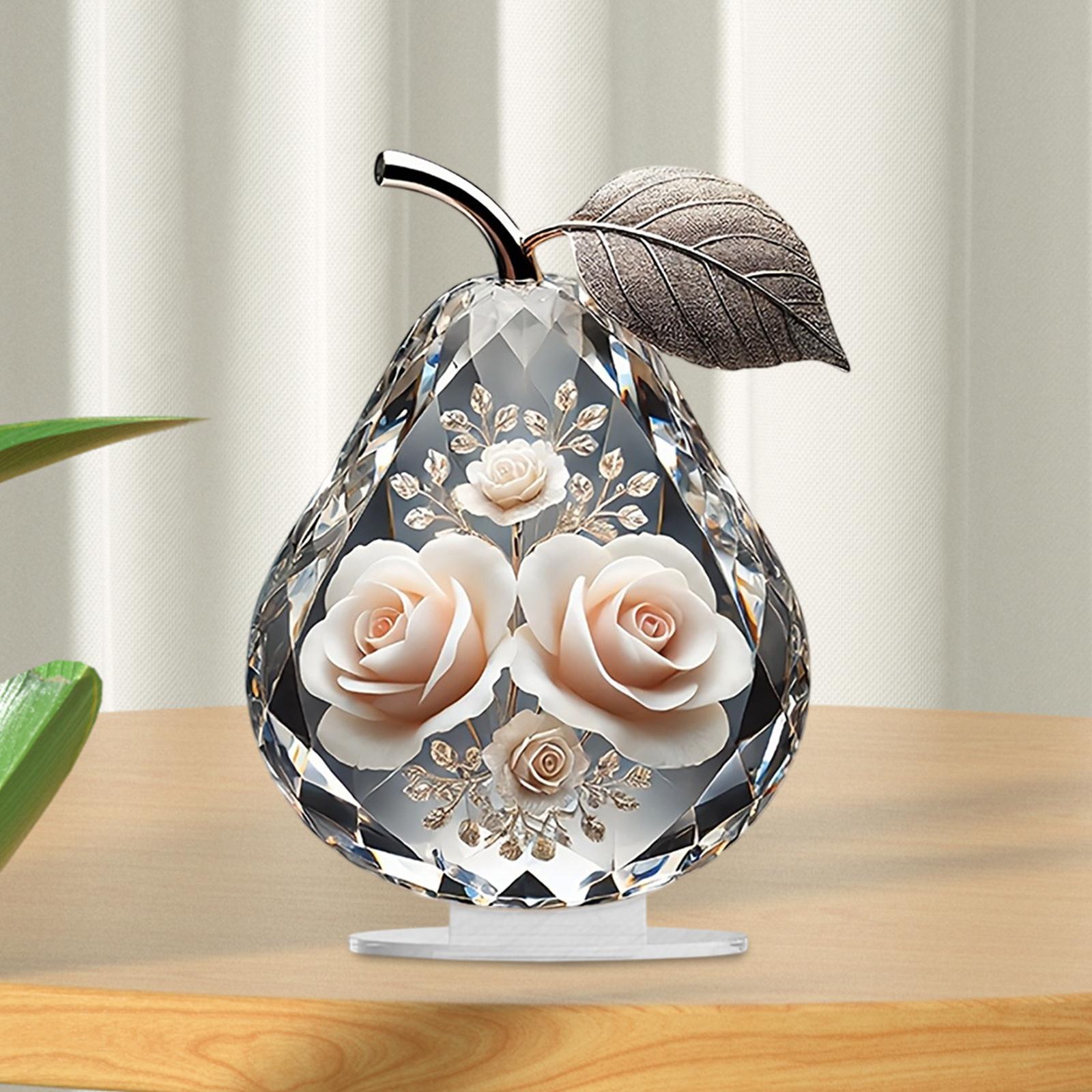 Acrylic Pear Shape Decor Unique Table Decoration for Home Holiday Fireplace