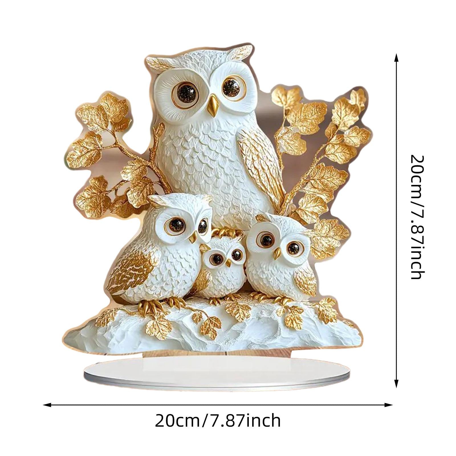 2D Owl Acrylic Sign Artwork Decorative Plaque for Living Room Office Bedroom