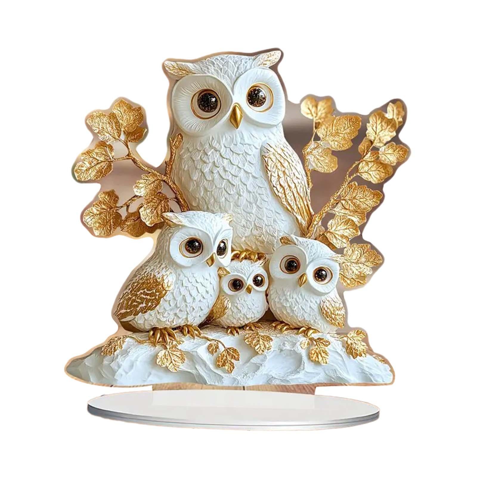 2D Owl Acrylic Sign Artwork Decorative Plaque for Living Room Office Bedroom