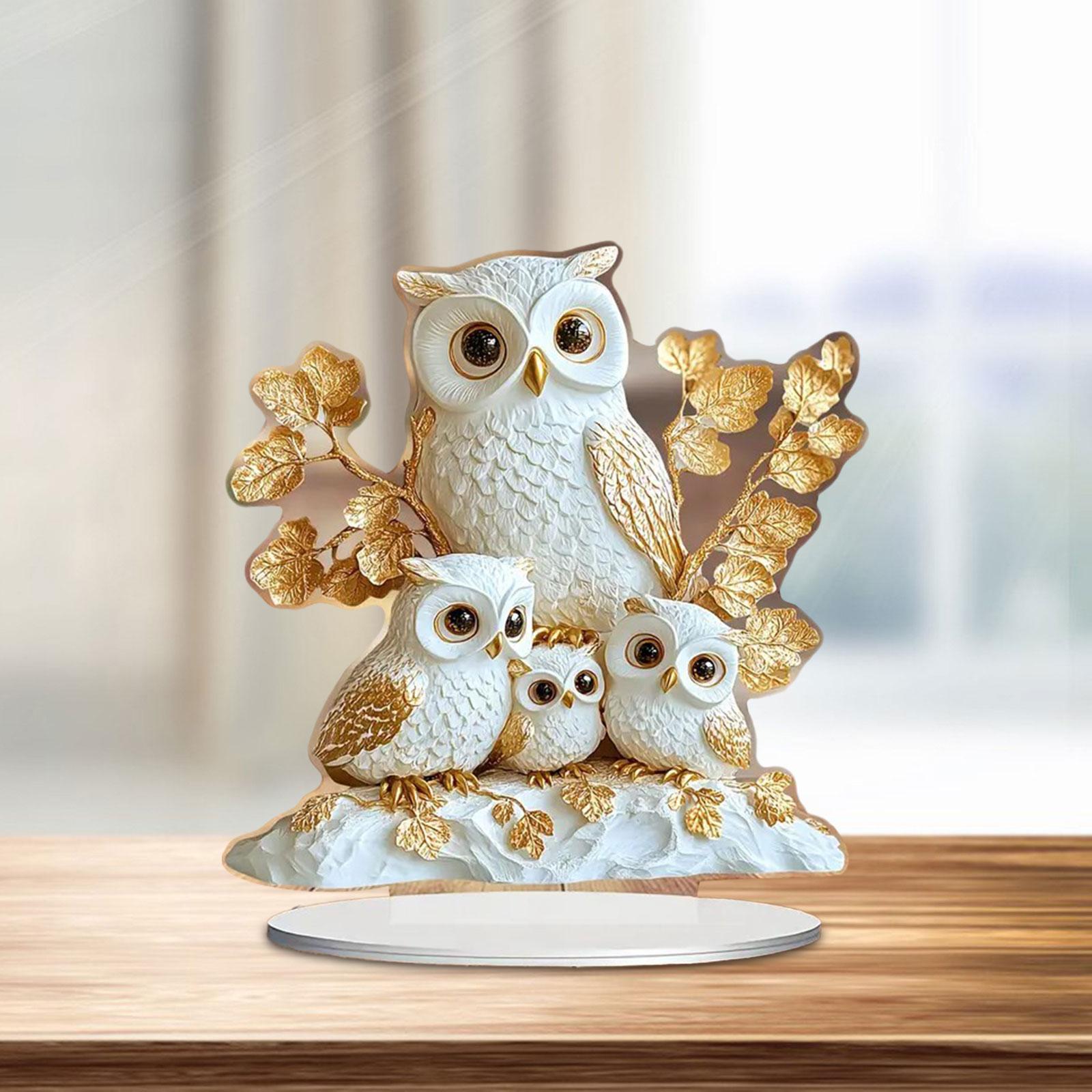 2D Owl Acrylic Sign Artwork Decorative Plaque for Living Room Office Bedroom