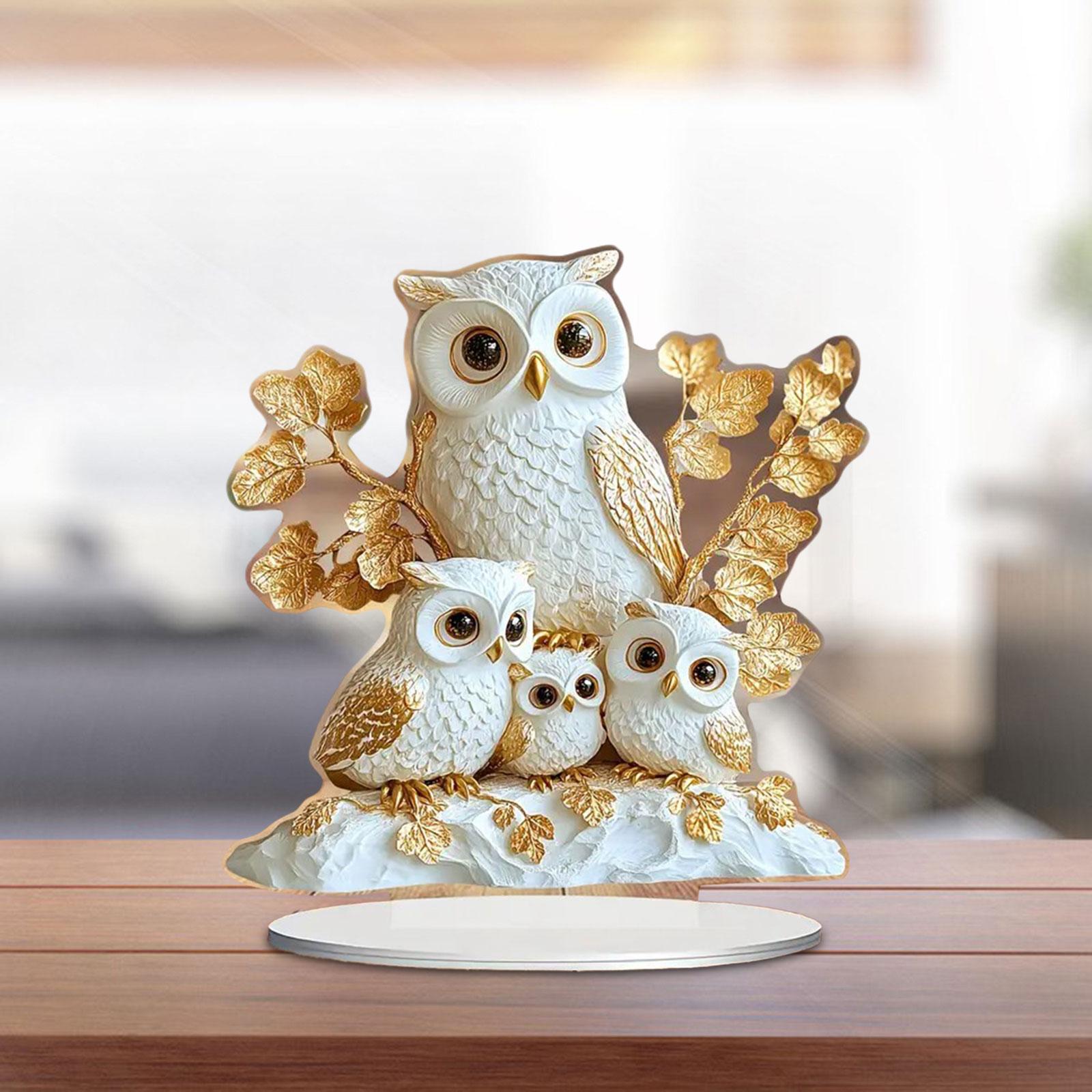 2D Owl Acrylic Sign Artwork Decorative Plaque for Living Room Office Bedroom