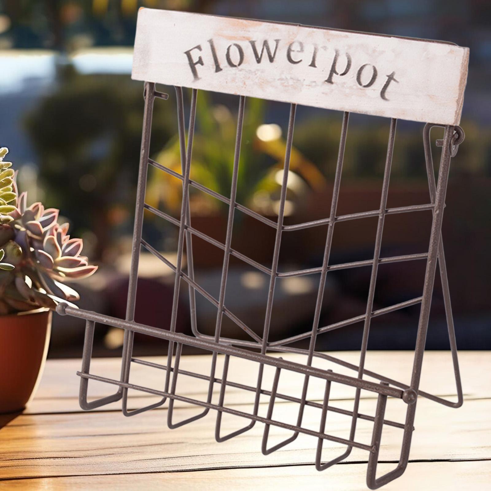 Metal Hanging Wire Basket Iron Wall Mounted Organizer for Garden Office Home 21cmx24.5cm