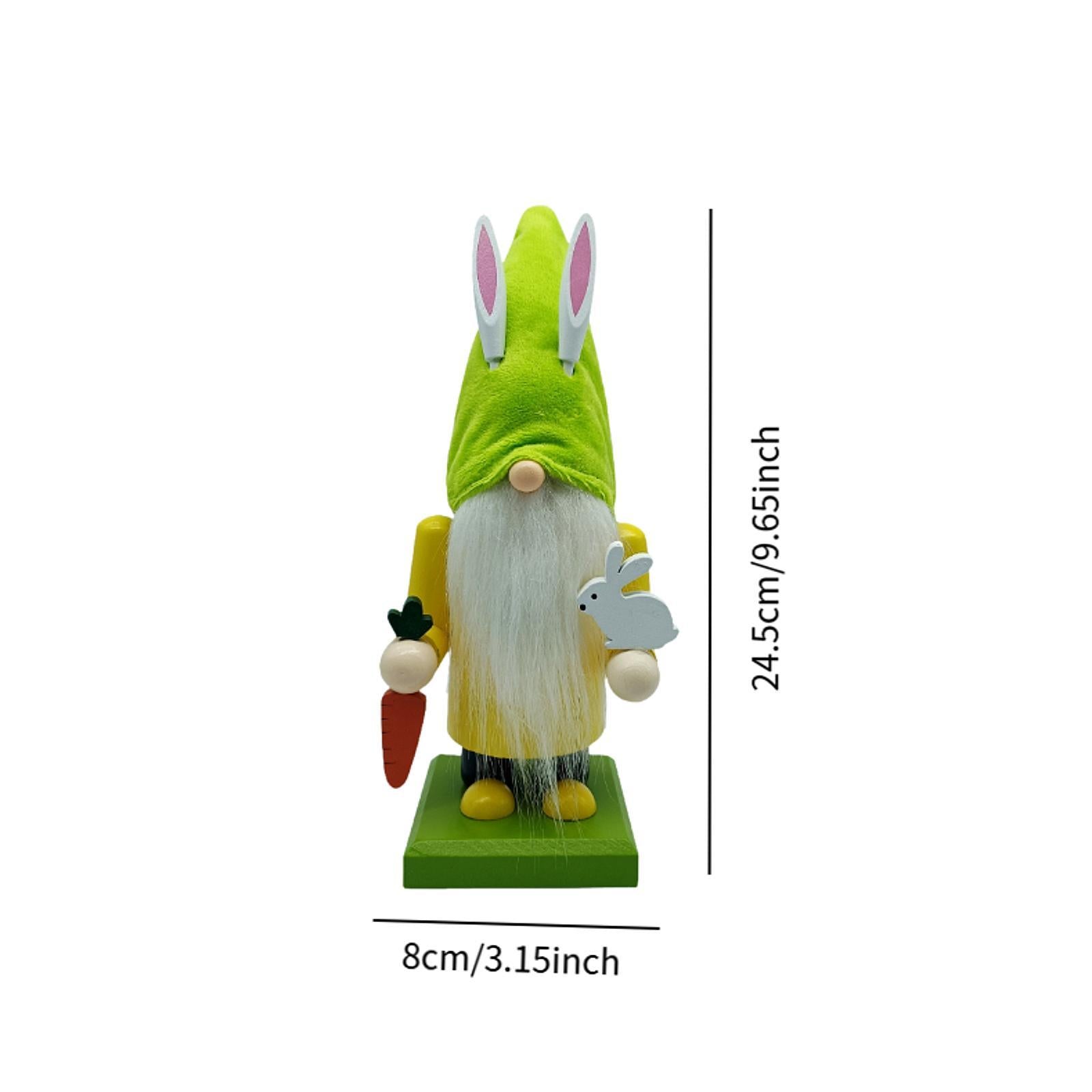Easter Bunny Gnome Figurine Desktop Ornament for Bedroom Living Room Holiday Yellow