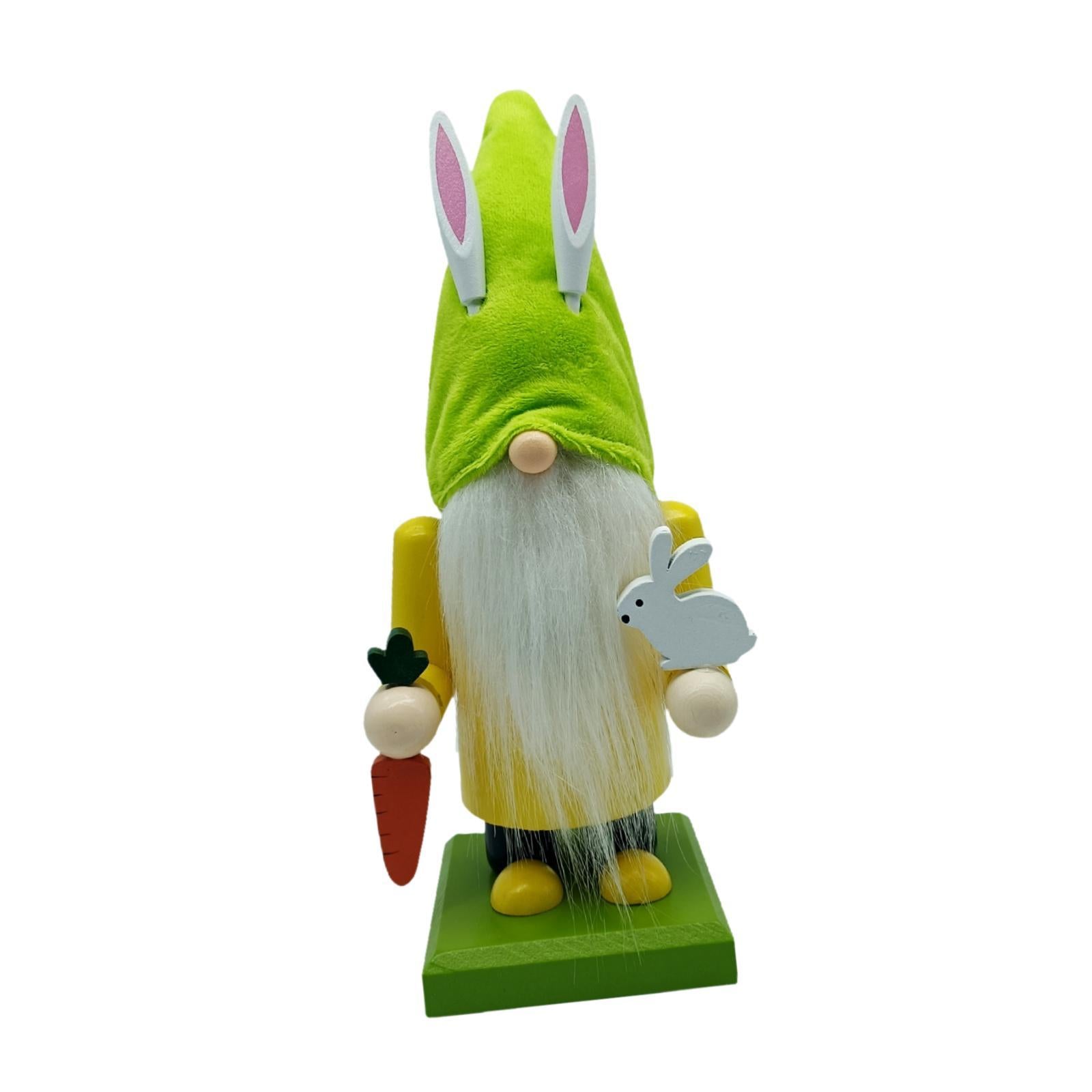 Easter Bunny Gnome Figurine Desktop Ornament for Bedroom Living Room Holiday Yellow