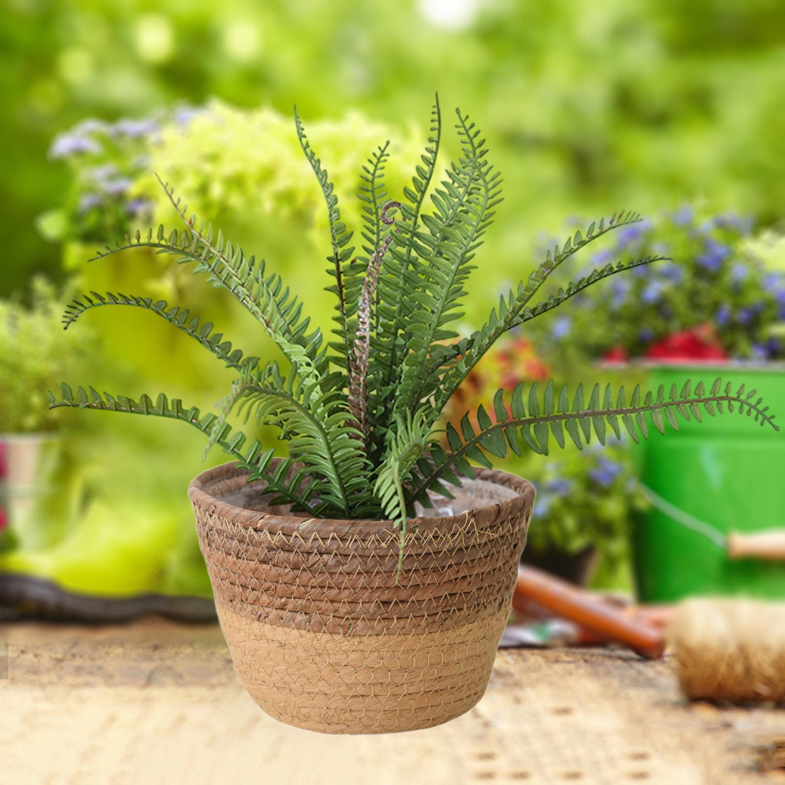 Woven Plant Basket Organizer Decoration Flower Pot for Windowsill Home Patio S