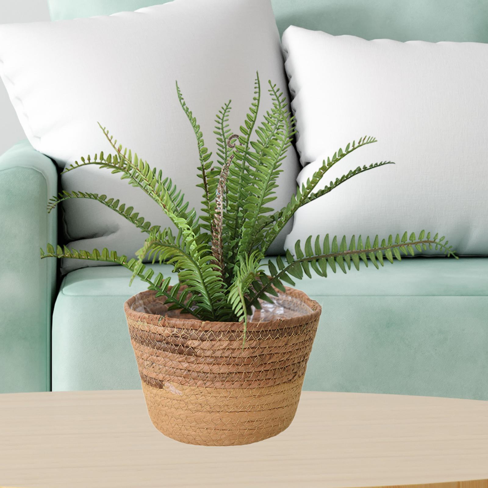 Woven Plant Basket Organizer Decoration Flower Pot for Windowsill Home Patio M