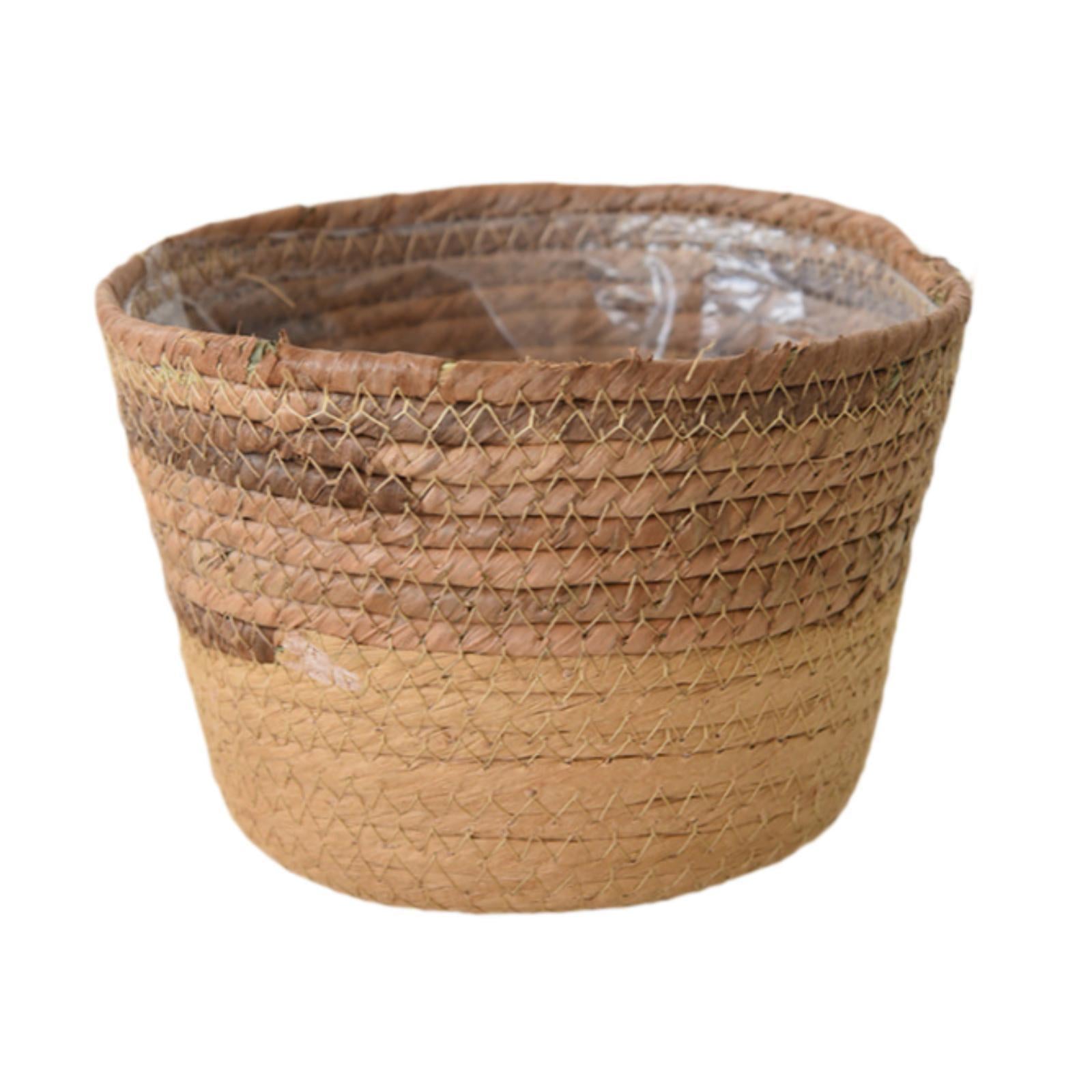Woven Plant Basket Organizer Decoration Flower Pot for Windowsill Home Patio M