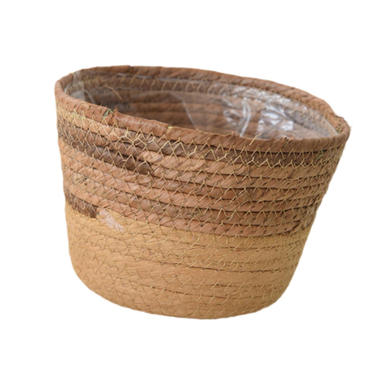 Woven Plant Basket Organizer Decoration Flower Pot for Windowsill Home Patio M