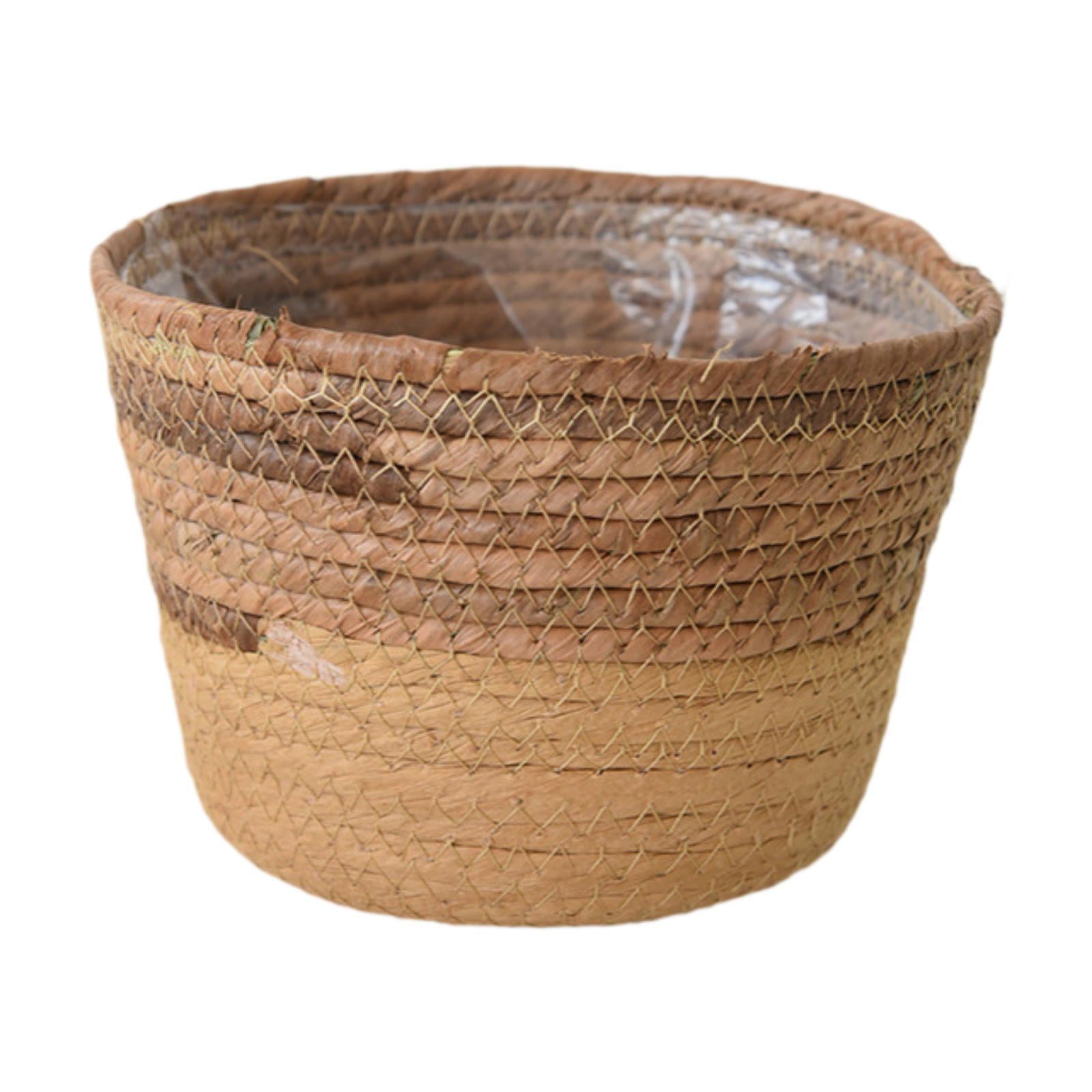 Woven Plant Basket Organizer Decoration Flower Pot for Windowsill Home Patio M