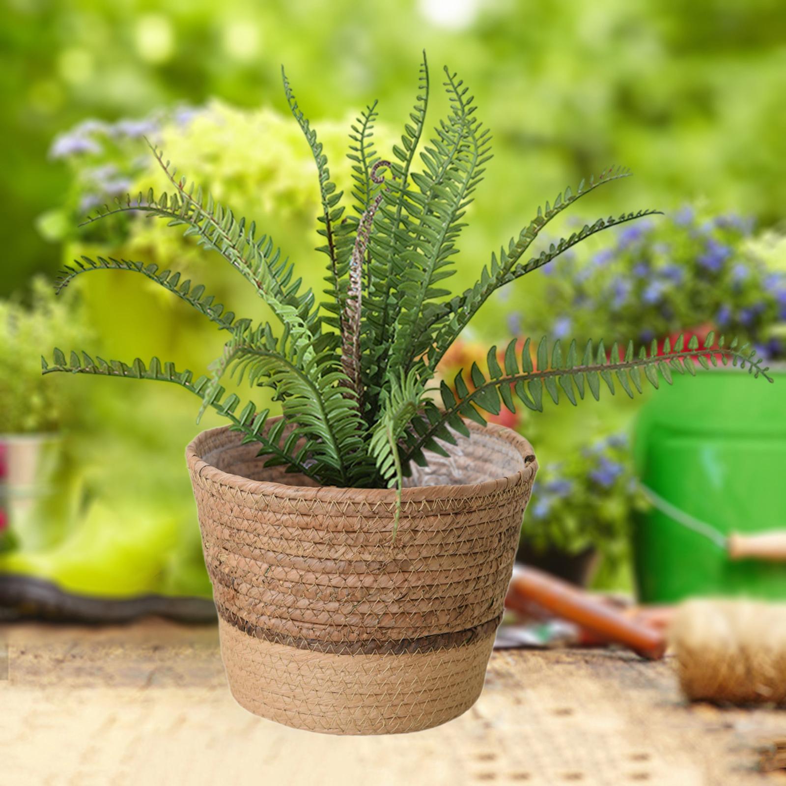 Woven Plant Basket Organizer Decoration Flower Pot for Windowsill Home Patio L