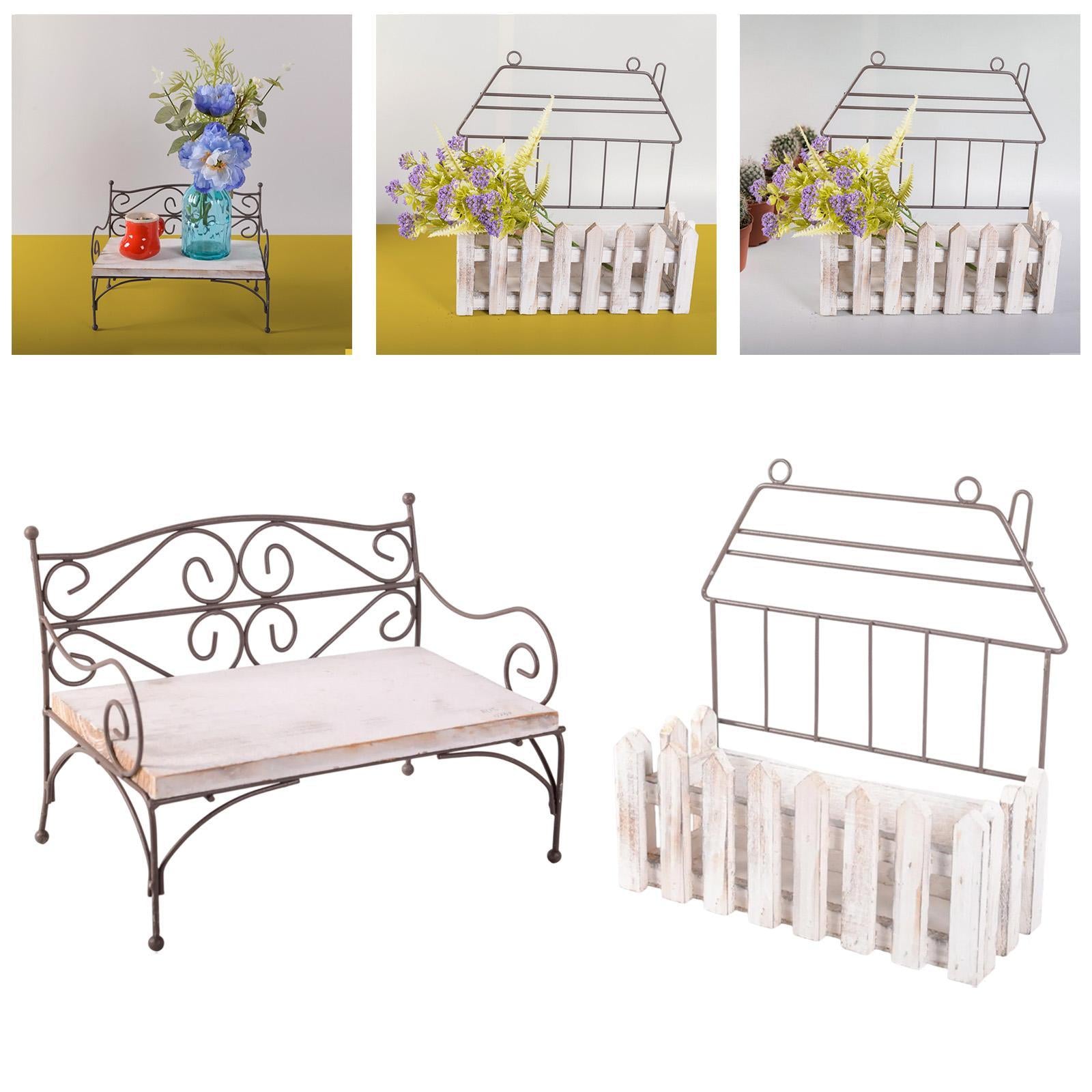 Flowerpot Stand Wire Storage Bin Hanging Wall Basket for Porch Patio Balcony 25cmx15cmx18.2cm