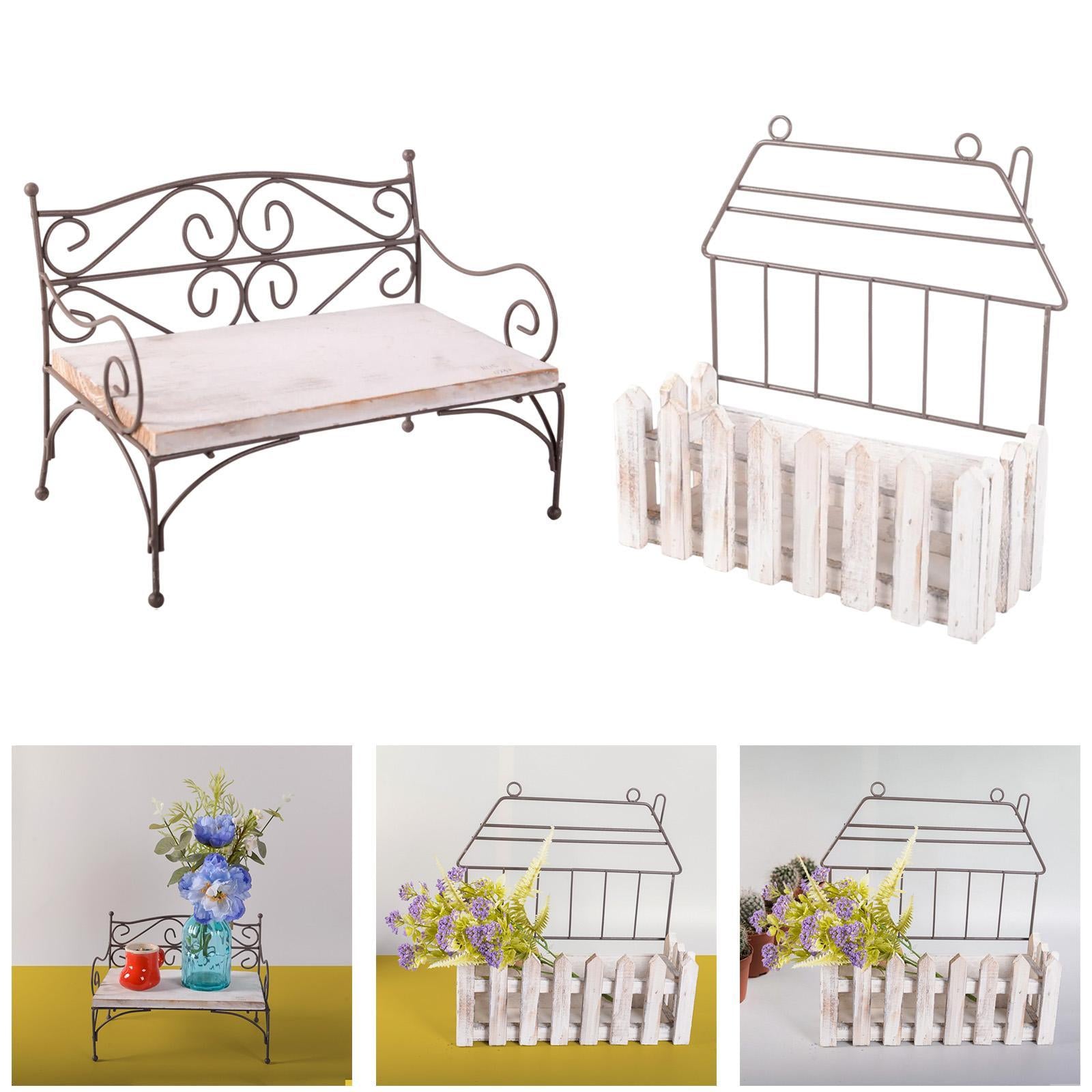 Flowerpot Stand Wire Storage Bin Hanging Wall Basket for Porch Patio Balcony 25cmx15cmx18.2cm